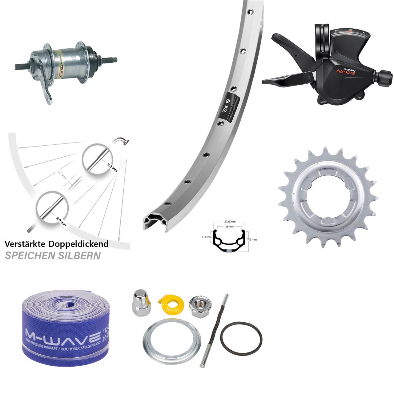 Hinterrad 26 Zoll Ryde Zac 19 Shimano Nexus 3-Gang mit Rücktritt