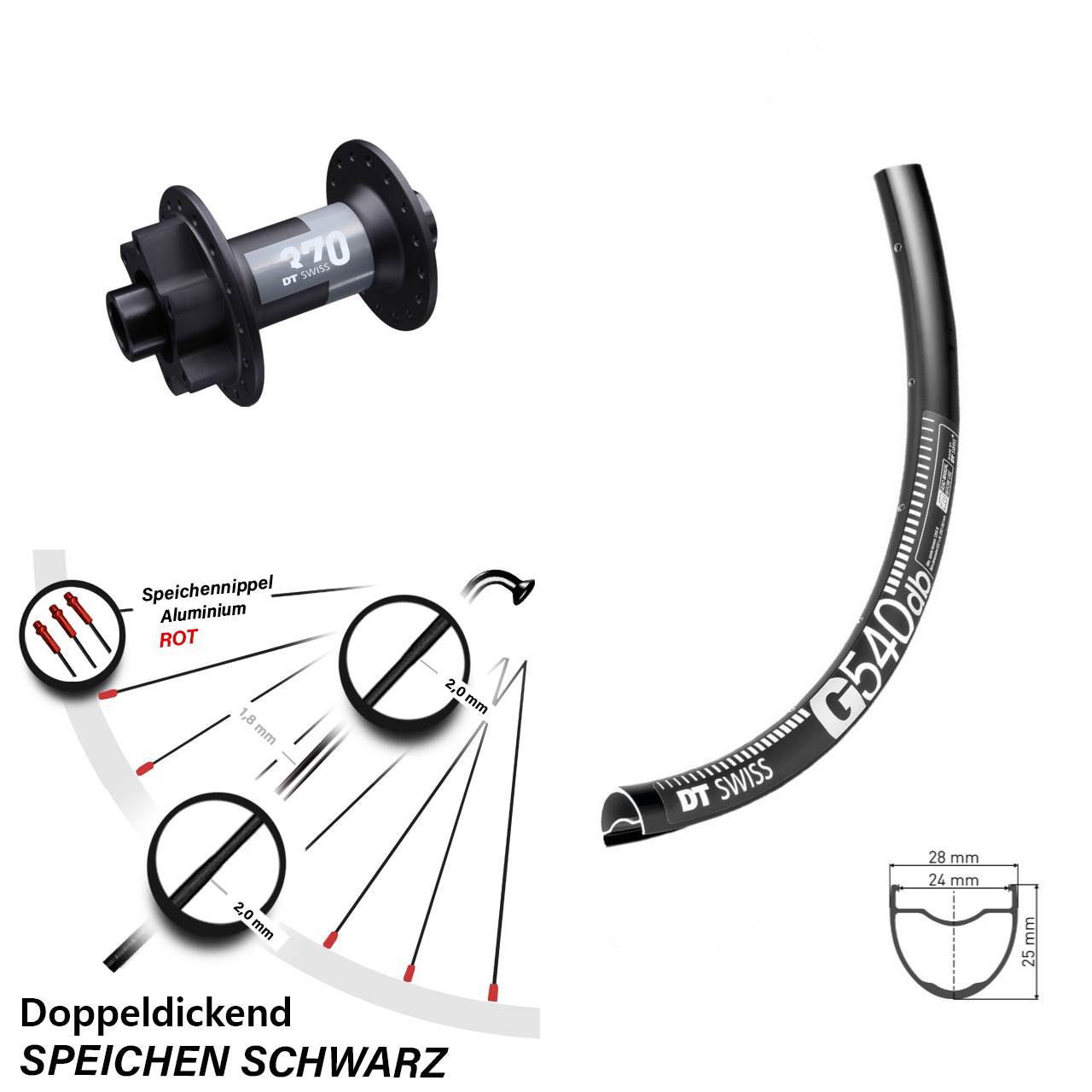 Disc Laufrad 12x100 27,5 Zoll DT Swiss G540-370