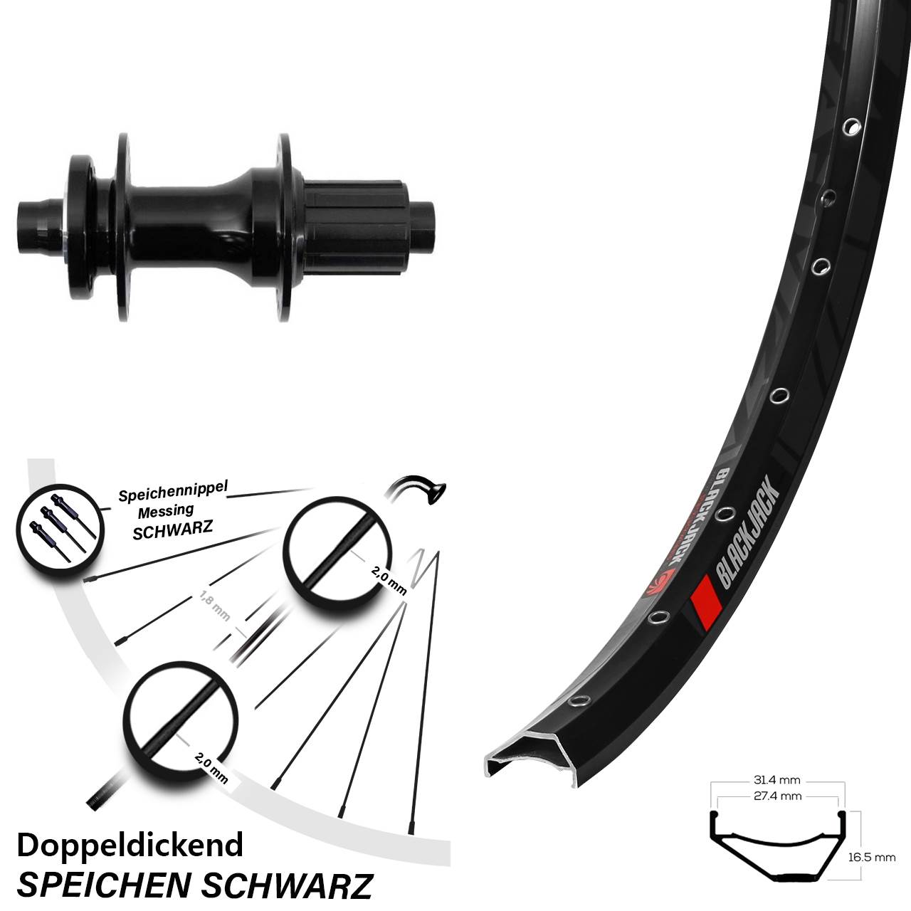 Disc Hinterrad 650B Rodi Ready 27 Fastace DA210 8-12 fach HG 12x148