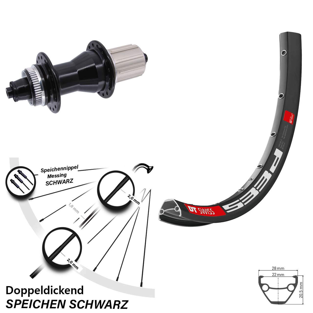 29 Zoll DT Swiss 533d Hinterrad Novatec 8-12 fach