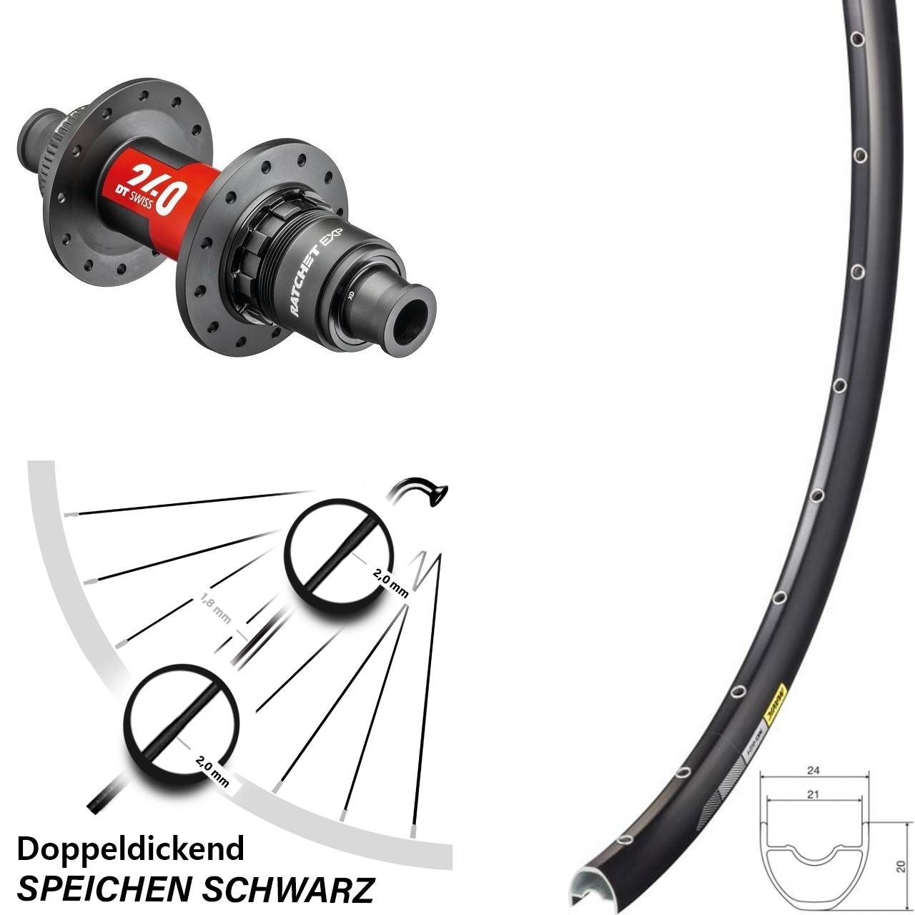 Disc Hinterrad 29 Zoll Mavic XC621 DT Swiss 240 EXP XDR 12x142