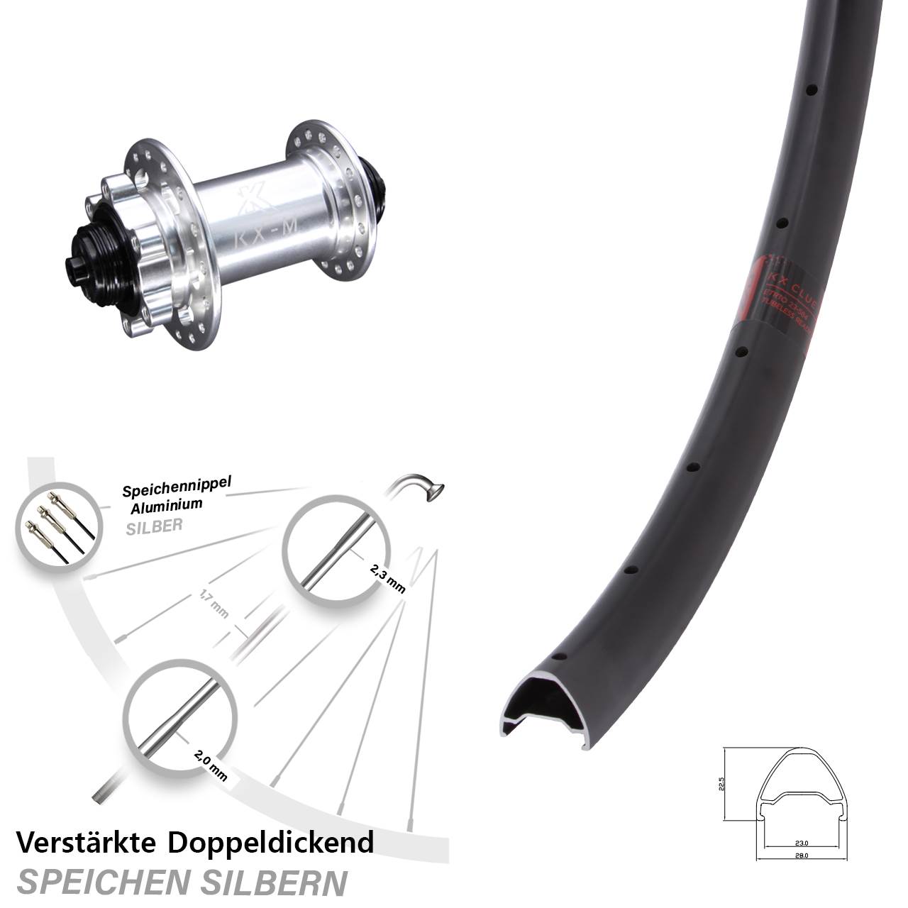 Disc Vorderrad 27,5 Zoll KX-M Clue für Schnellspanner
