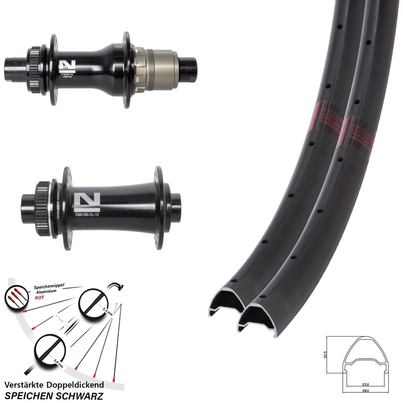 Centerlock Laufradsatz 12x100/142 650B KX Clue Novatec D792SB D981 SRAM XDR