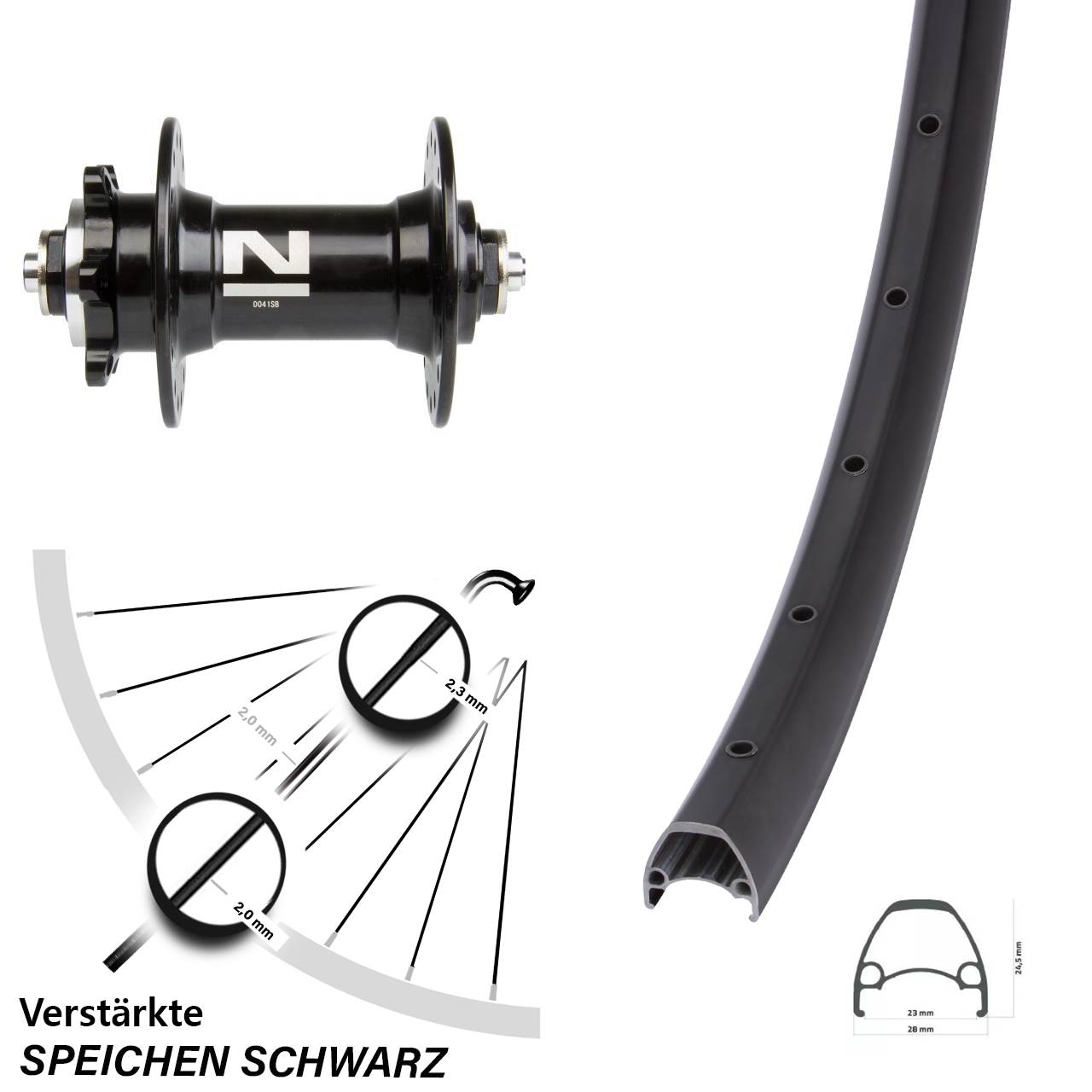Ambrosio Sport Novatec D041 29 Zoll 6-Loch Vorderrad für Schnellspanner