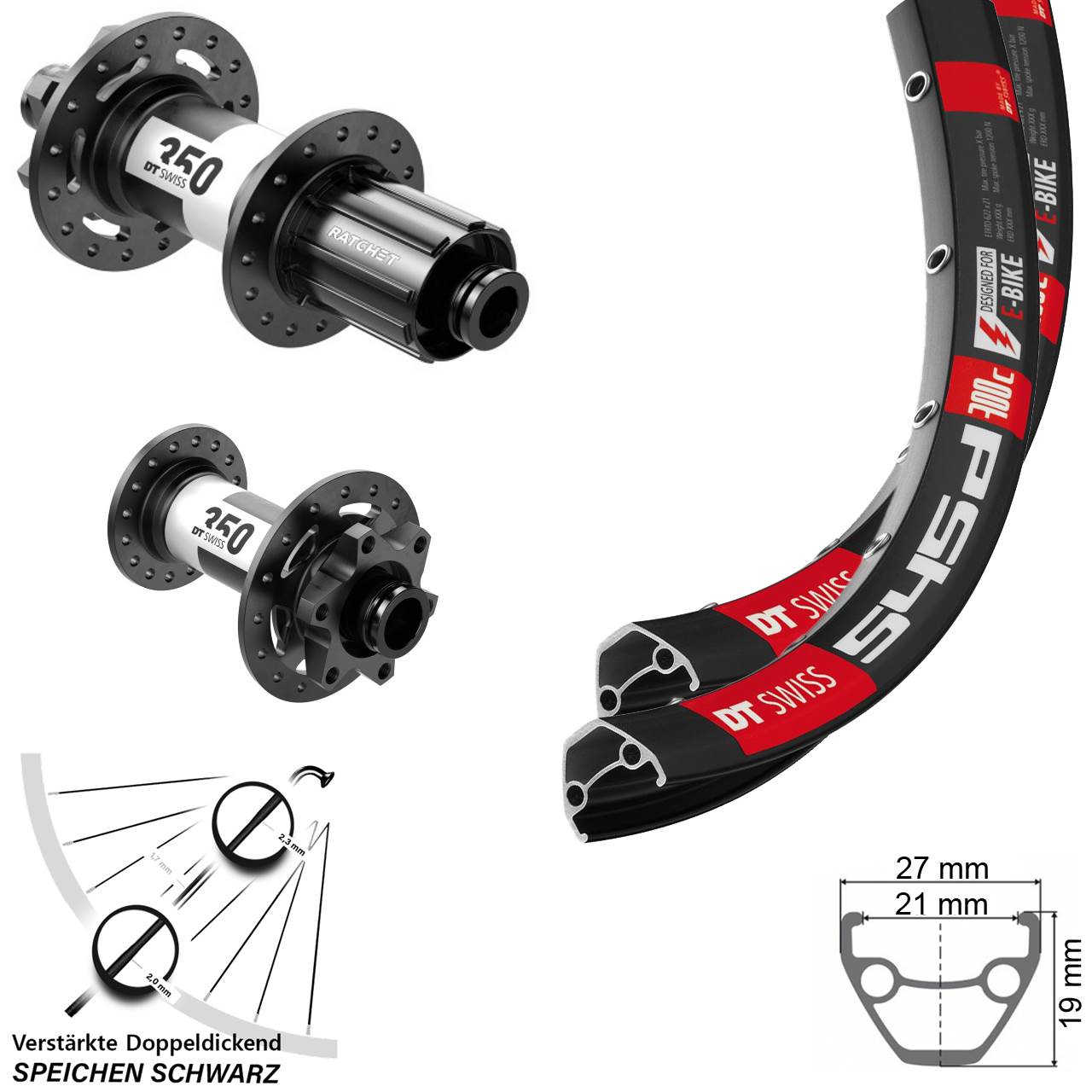 Disc Laufradsatz 26 Zoll DT Swiss 545d-350 8-11 fach 15x100 12x142