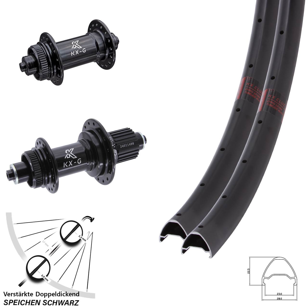 Disc Laufradsatz für Schnellspanner 29 Zoll KX-G Clue Shimano Micro Spline