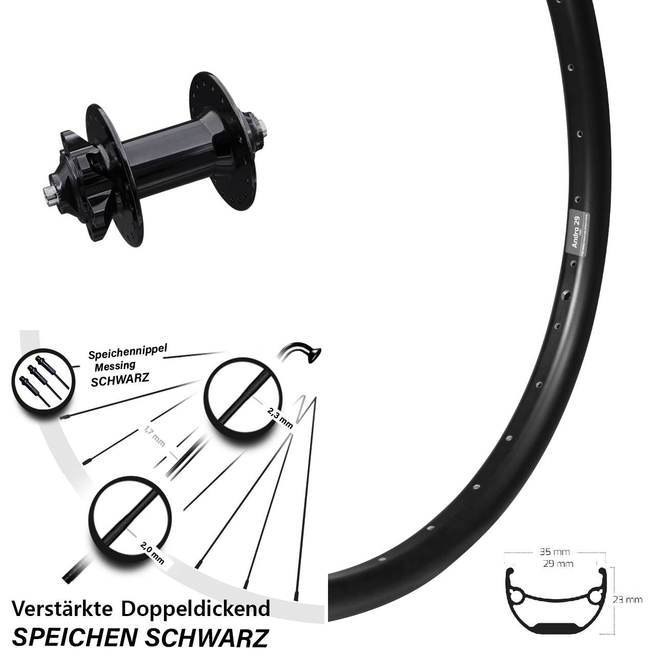 Ryde Andra 29 Zoll Formula DC91-V2 Disc Laufrad QR