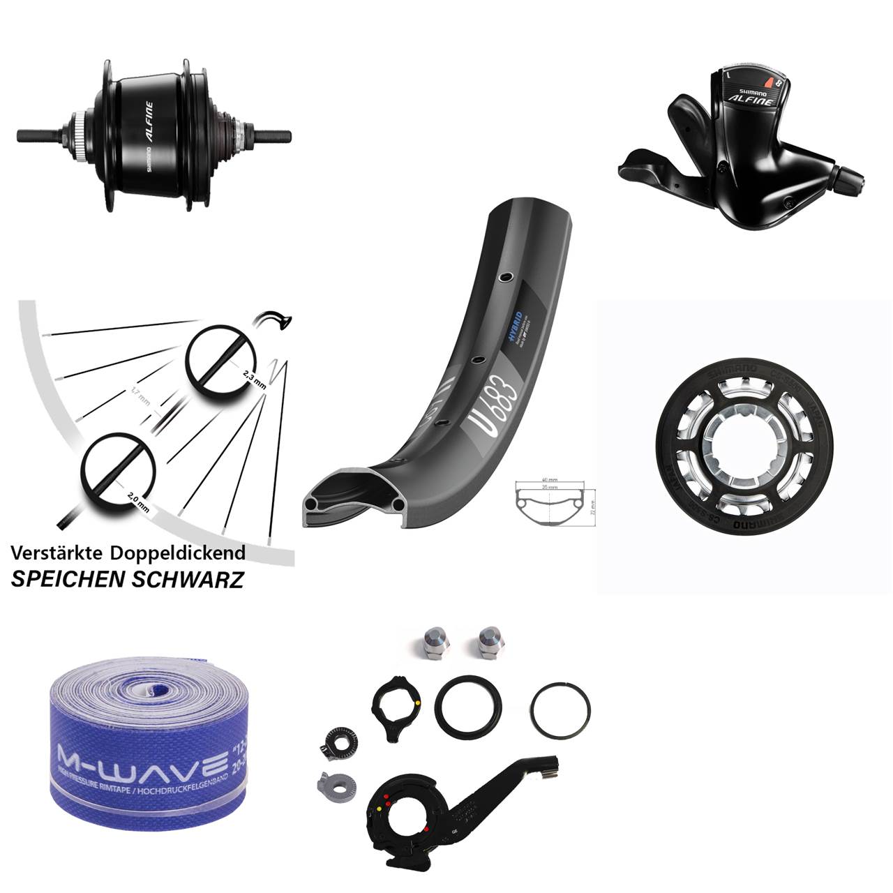 27,5 Zoll Hinterrad Shimano Alfine 8 Gang Centerlock DT Swiss U683