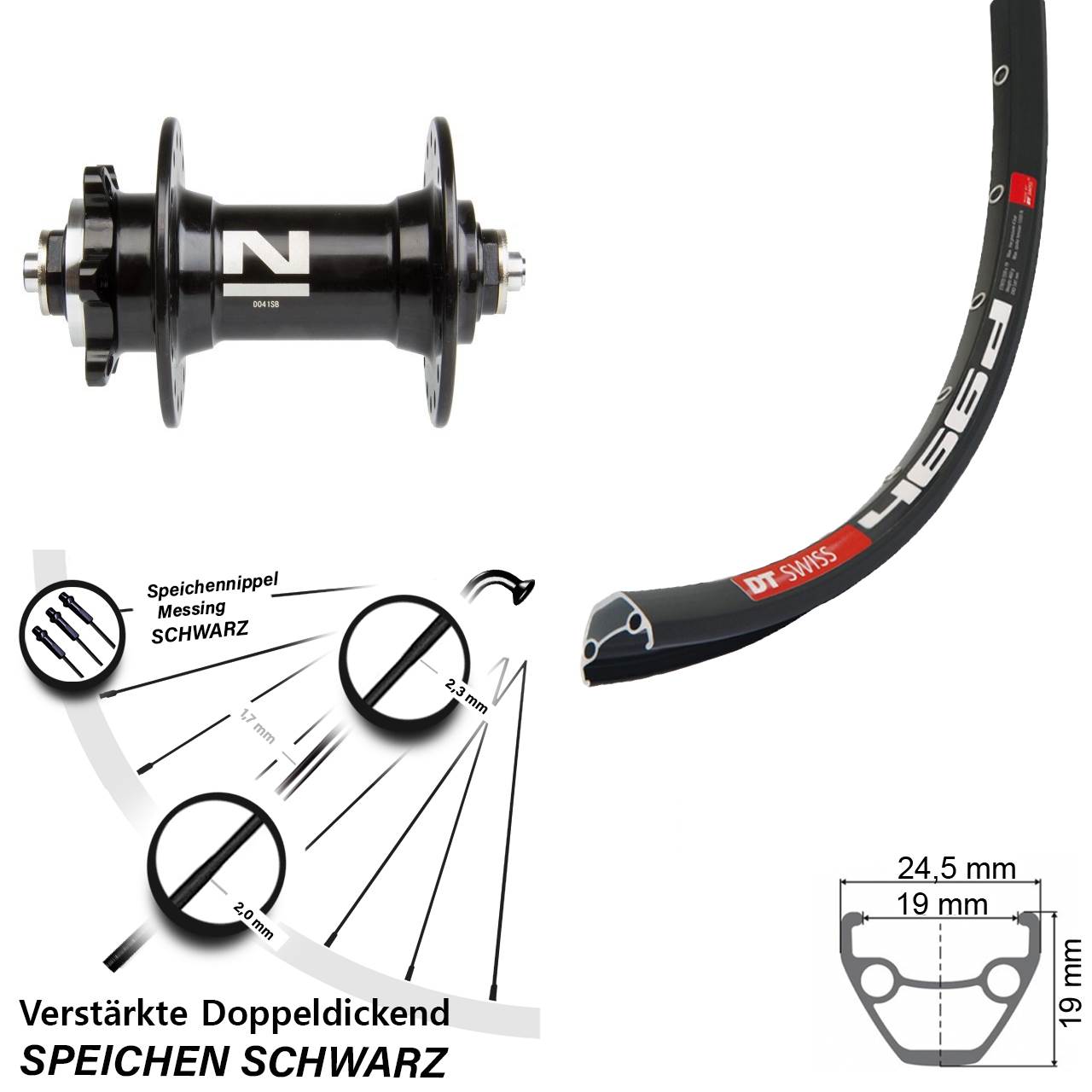 DT Swiss 466d Novatec D041 28 Zoll Disc Vorderrad für Schnellspanner
