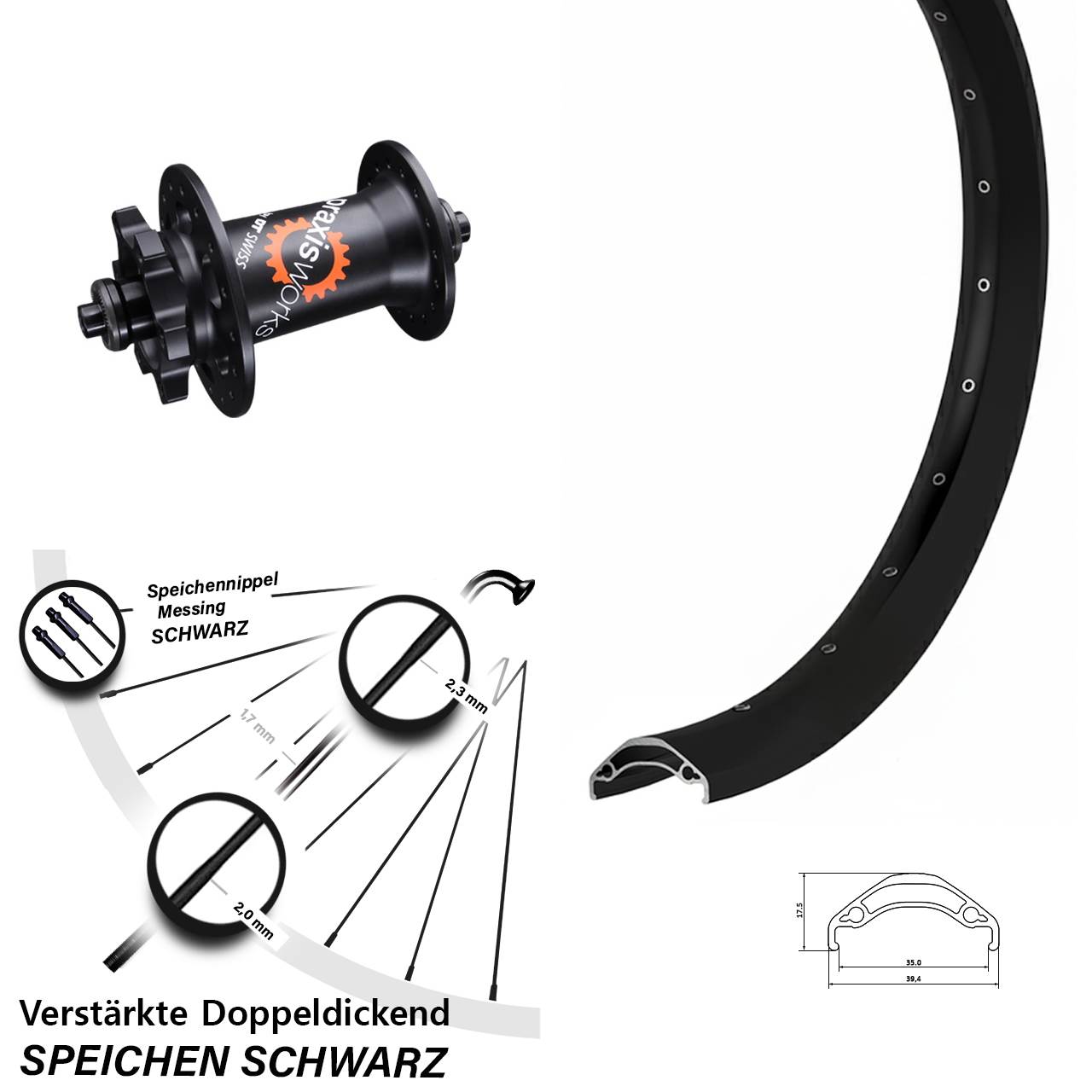 Vorderrad 6-Loch für Schnellspanner 29 Zoll Ryde Disc 35 DT Swiss 350