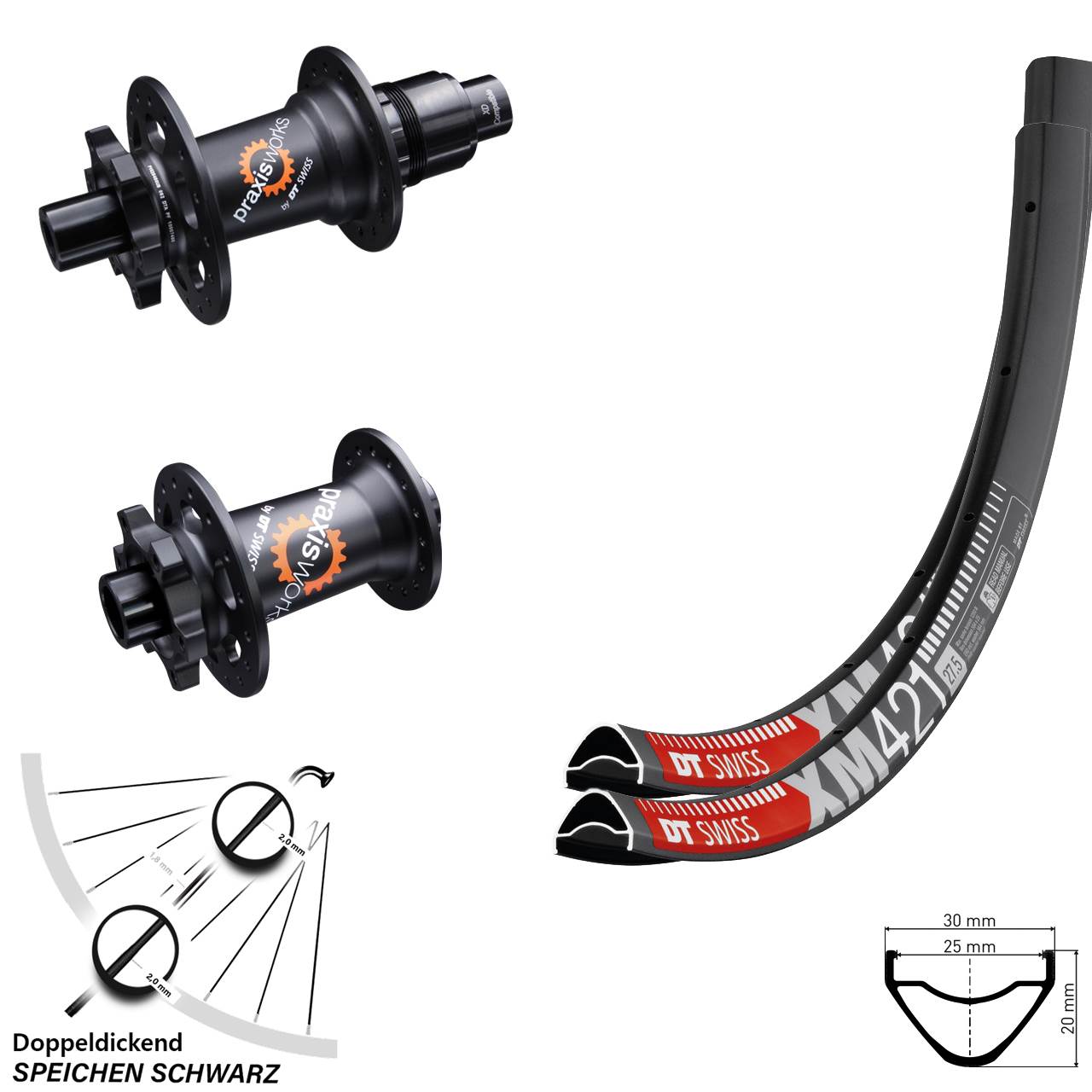 Laufradsatz 6-Loch 15x100 12x142 29 Zoll DT Swiss XM 421-350 SL XD 11-12 fach