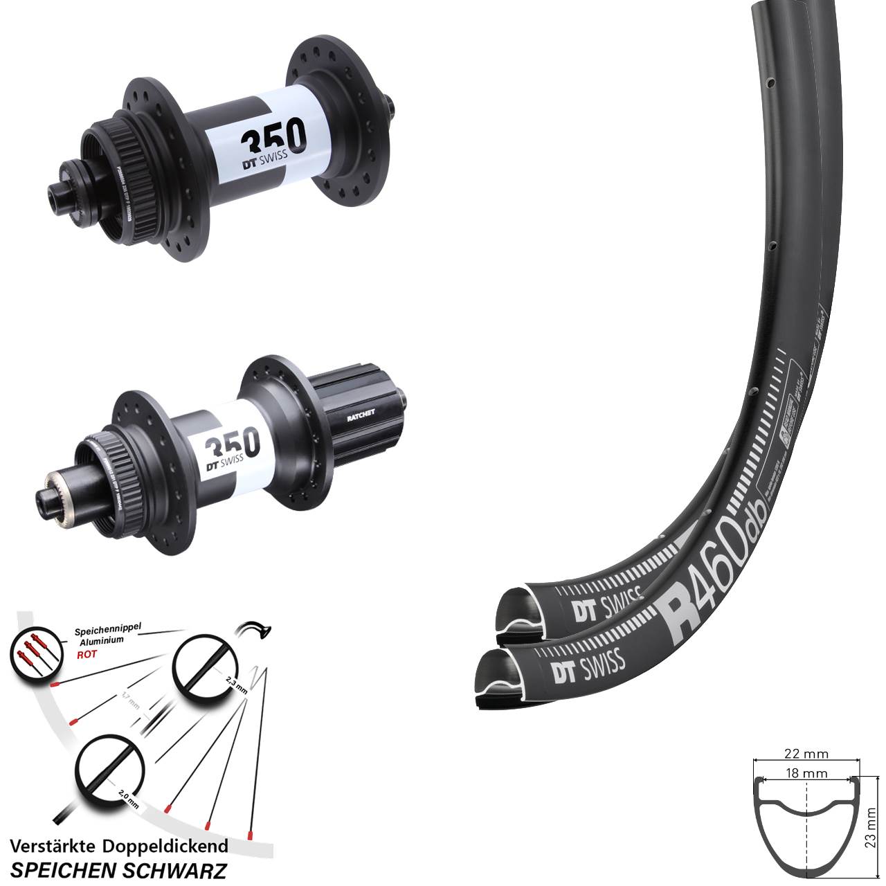 Laufradsatz Centerlock QR 28 Zoll DT Swiss R 460 Disc 350 11-12 fach HG