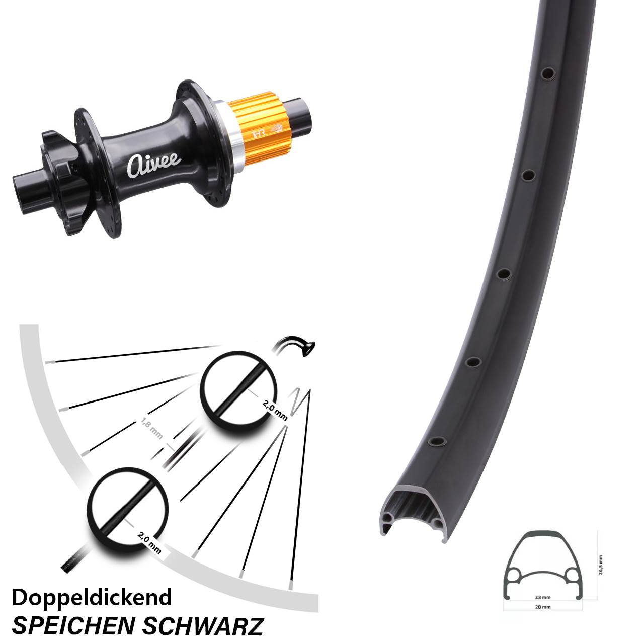Boost Disc Laufrad 12x148 29 Zoll Ambrosio Sport Aivee Micro Spline
