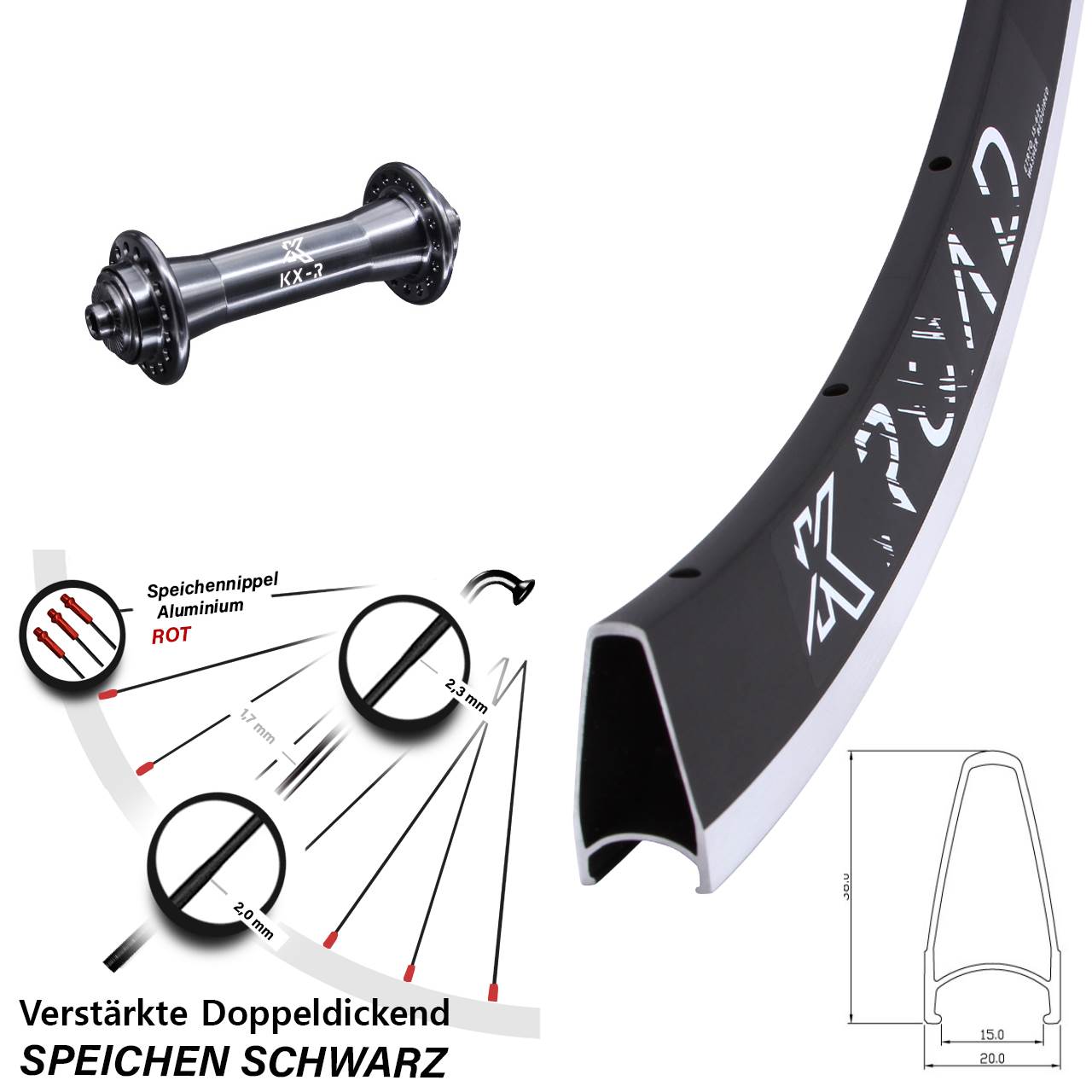28 Zoll KX-R Laufrad für Schnellspanner