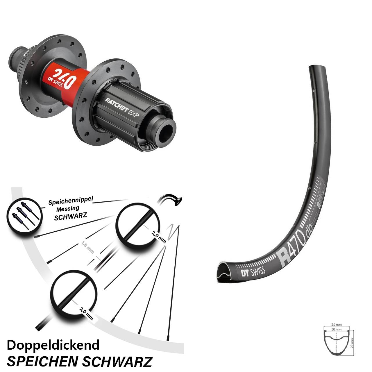 28 Zoll Laufrad DT Swiss 240 EXP Road Centerlock R 470 Steckachse 11-fach