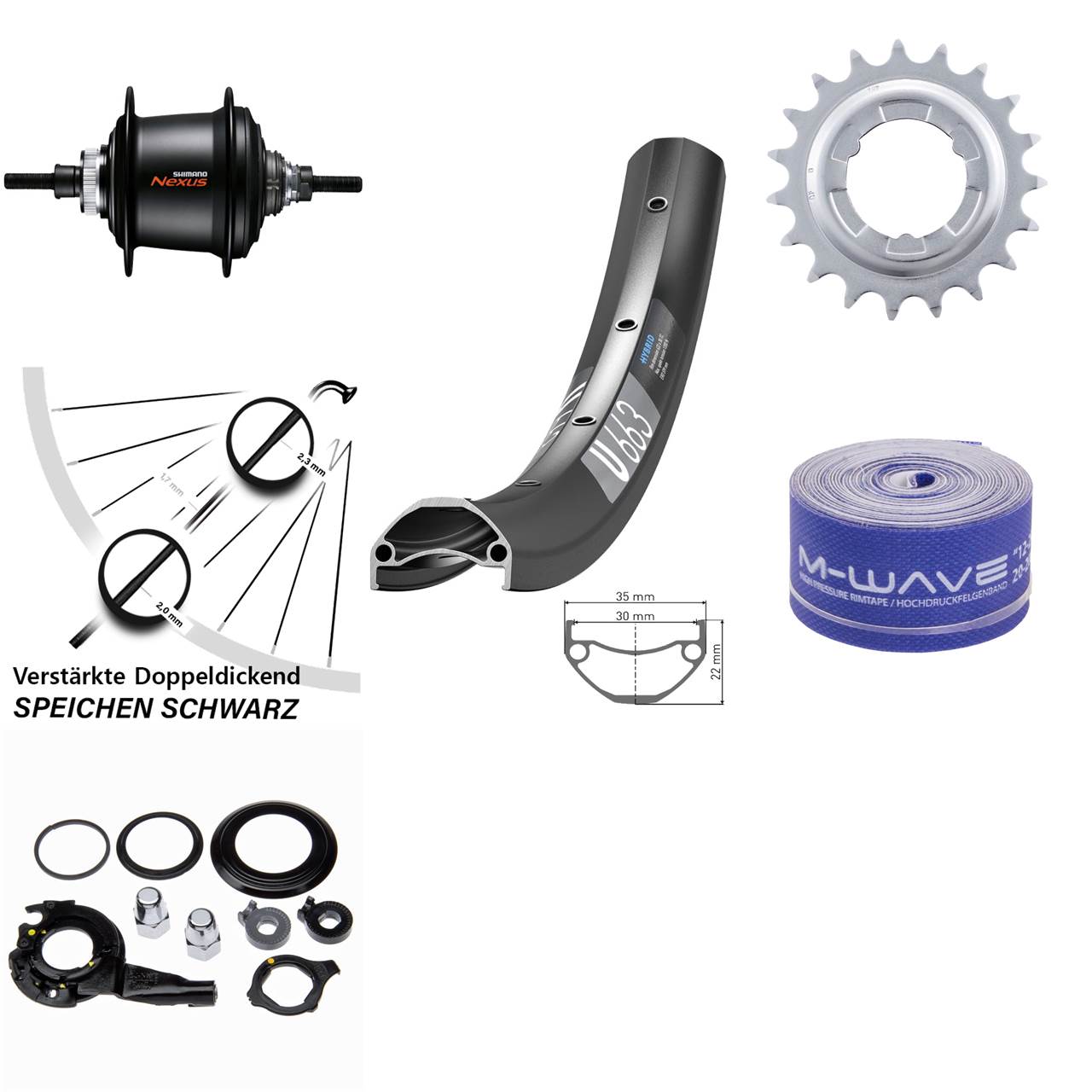 DT Swiss U663 Hinterrad 20 Zoll Shimano Nexus 7 Gang Disc