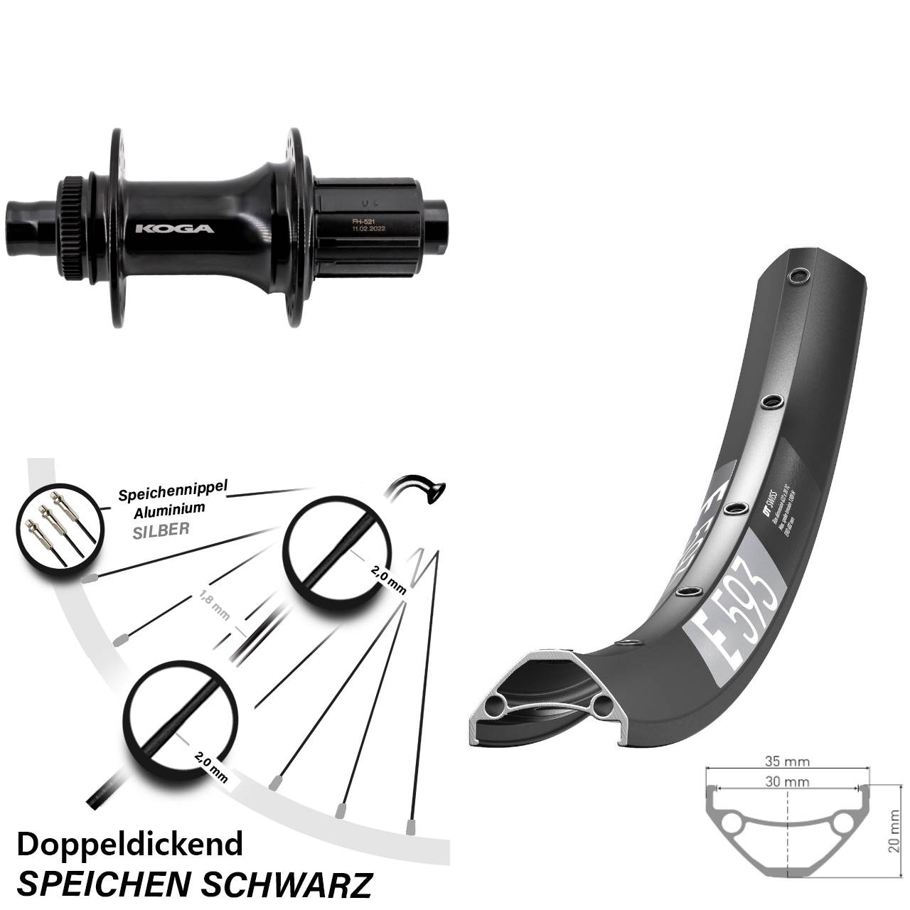 Disc Hinterrad 12x148 650B DT Swiss E593 Formula ECT-148S 8-11 fach