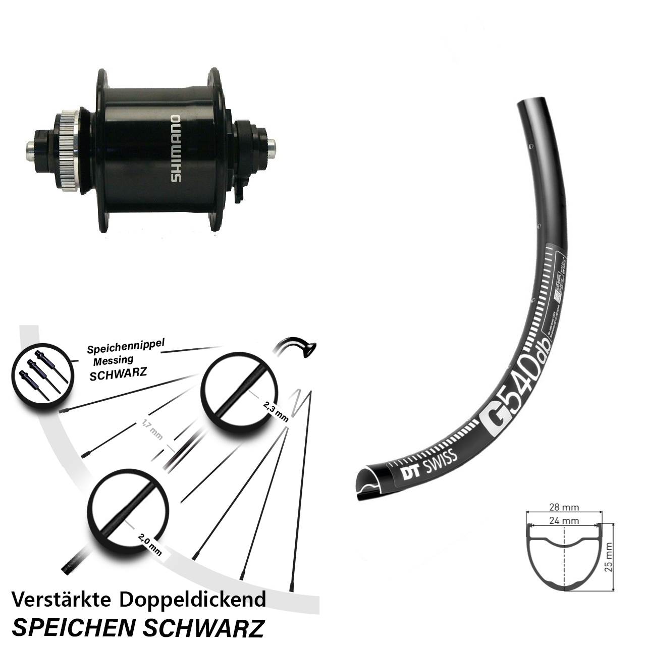 Shimano DH-UR700-3D DT Swiss G 540 Laufrad 27,5 Zoll