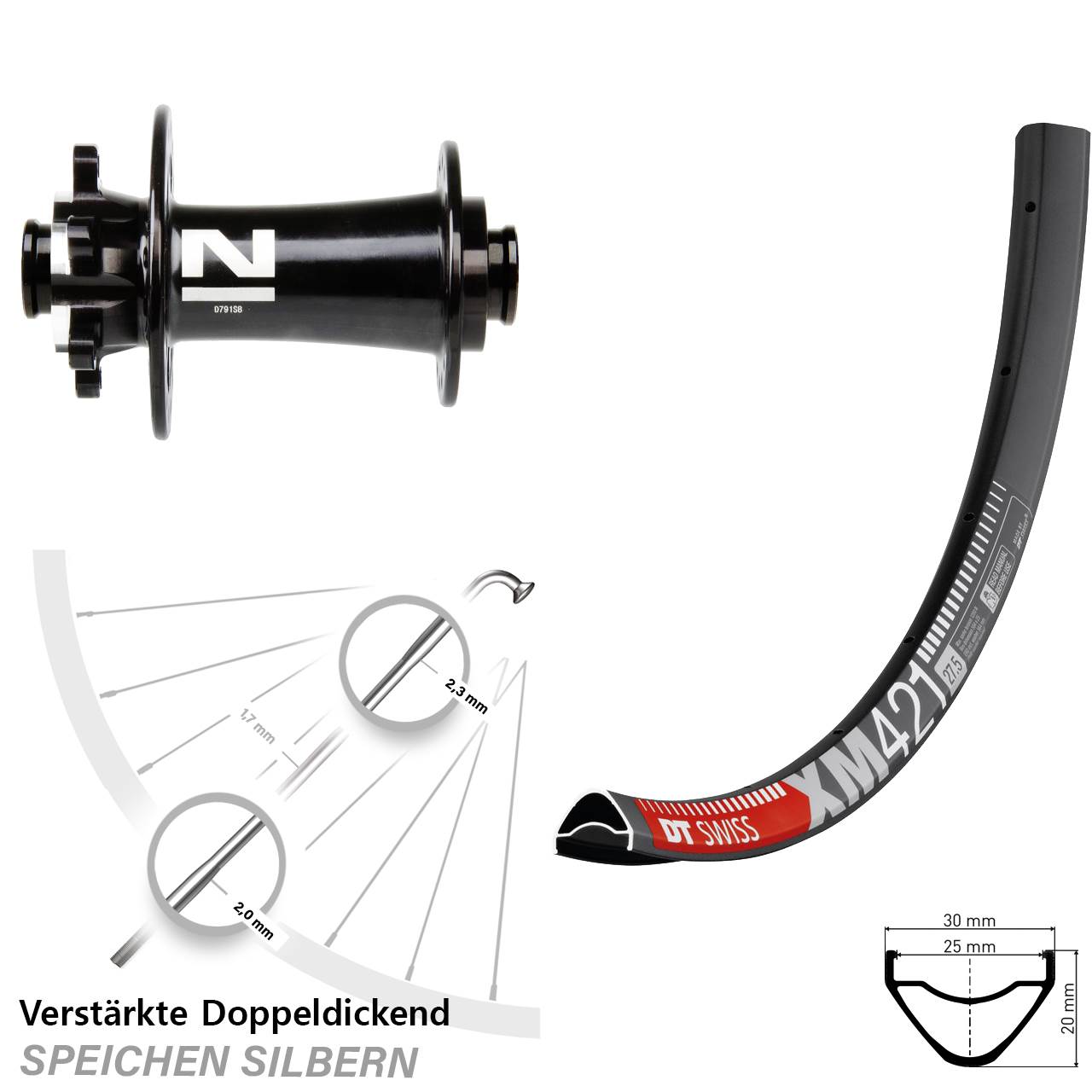 DT Swiss XM421 Novatec D791 Disc 29 Zoll Vorderrad 15x100