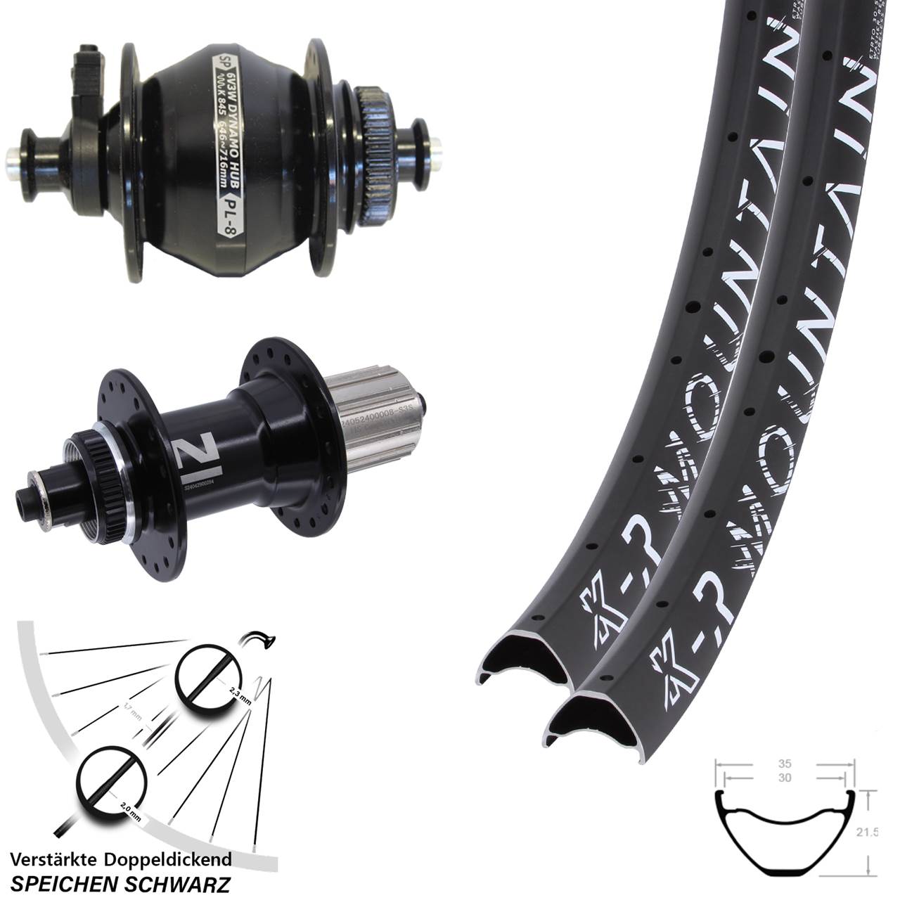 Laufradsatz Disc 29 Zoll KX-R Mountain Novatec D042 SP PL-8 8-12 fach QR