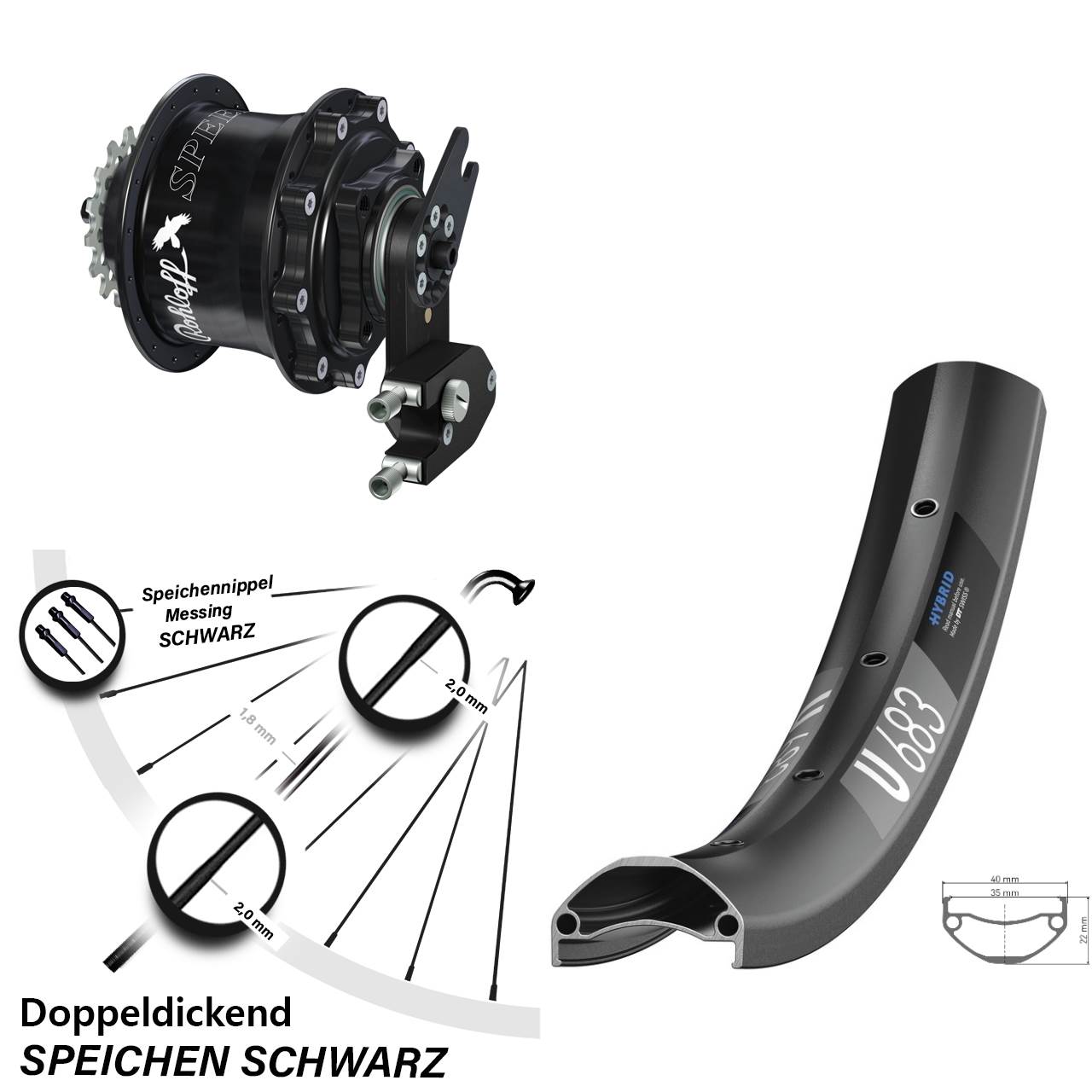 27,5 Zoll Hinterrad Rohloff Speedhub CC OEM2 DT Swiss U 683 Disc