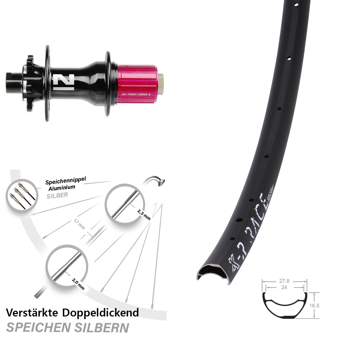 KX-R Race Novatec D792 Hinterrad 6-Loch 12x142 8-12 fach