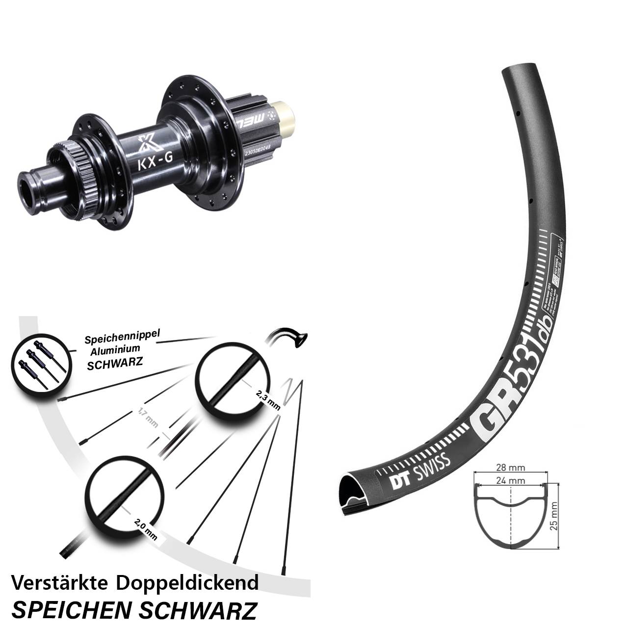 Disc Hinterrad 12x142 650B DT Swiss GR531 KX-G Campagnolo N3W