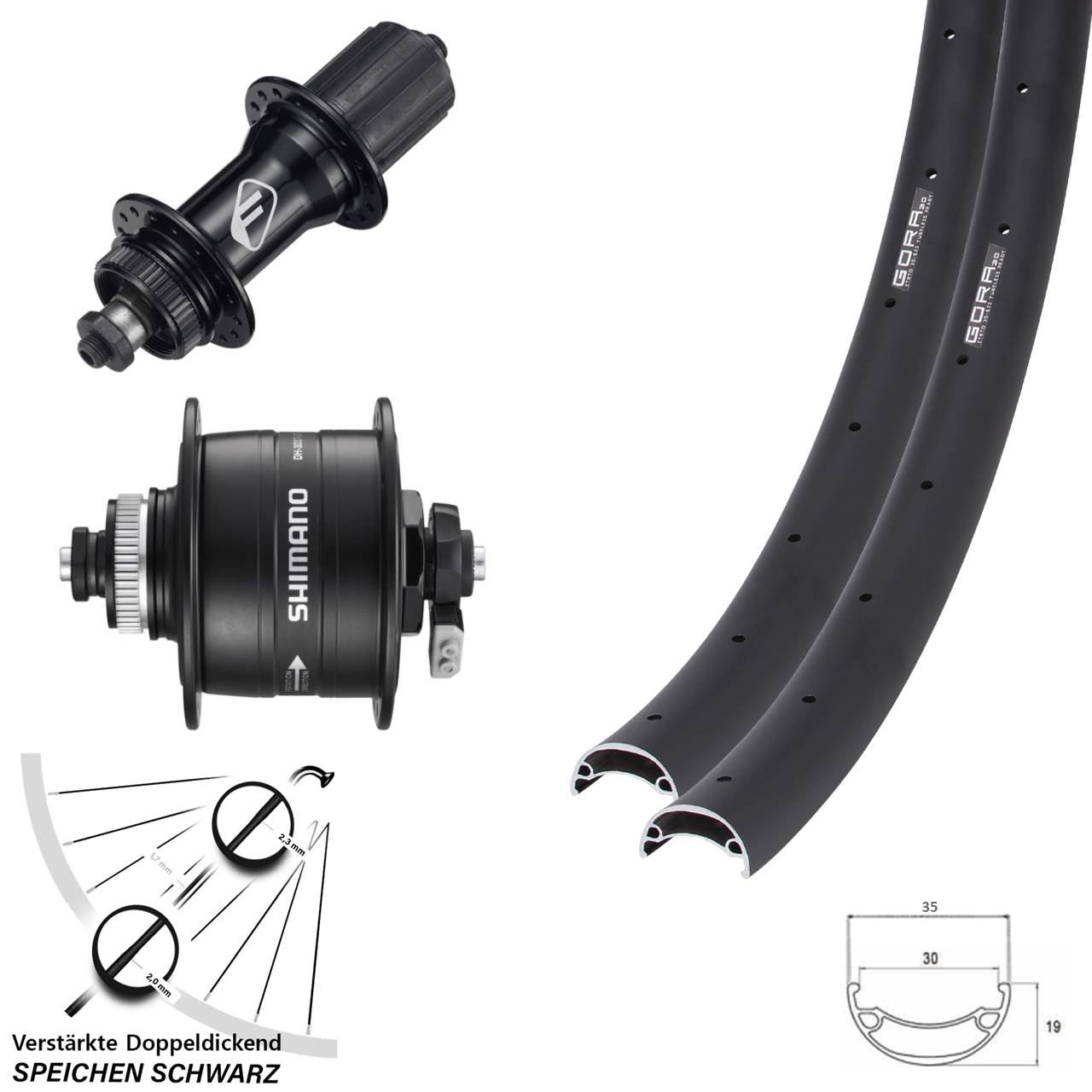 29 Zoll Gora 30 Formula CL-52 DH-3D37 Centerlock Laufradsatz QR 8-11 fach