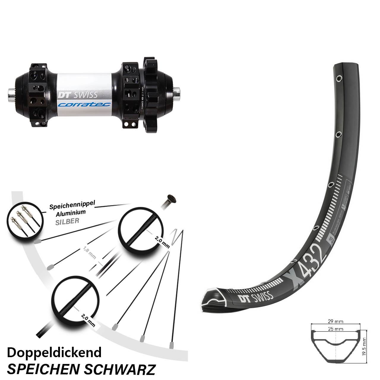 Disc 29 Zoll Laufrad X 432 DT Swiss X1900 QR