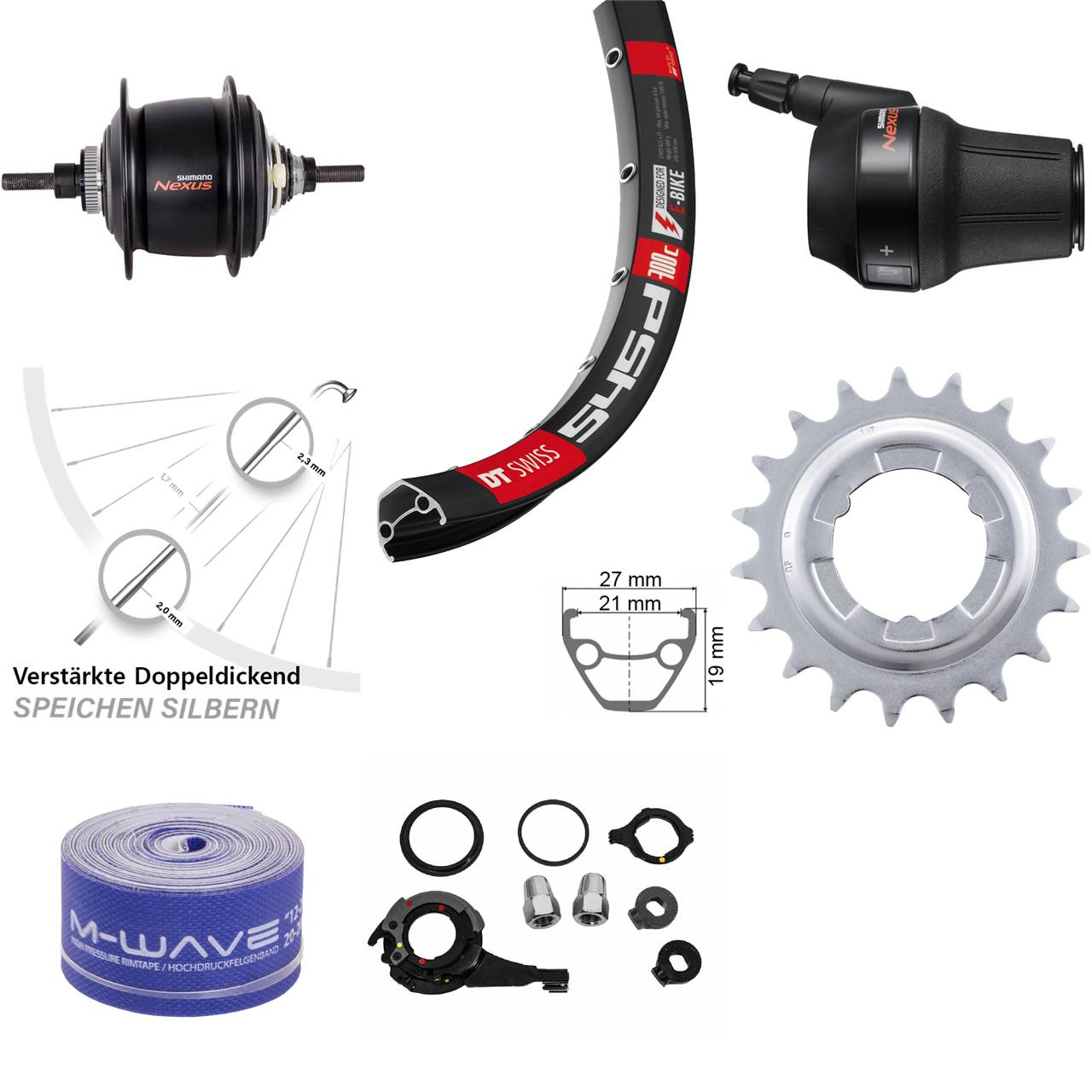 DT Swiss 545 Shimano Nexus 8-Gang 28 Zoll Hinterrad Disc