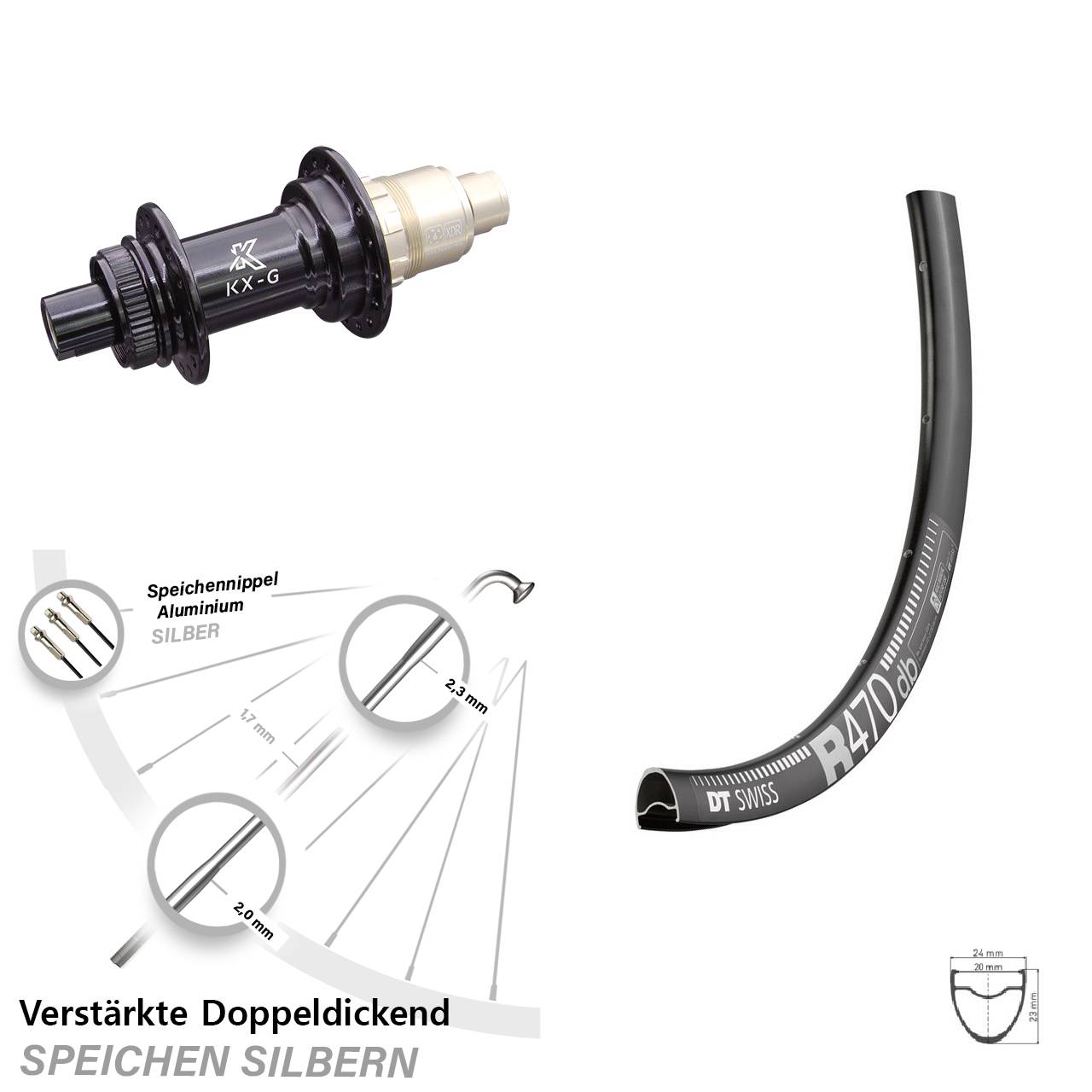 Disc Hinterrad 28 Zoll DT Swiss R 470 KX-G SRAM XDR 12x142