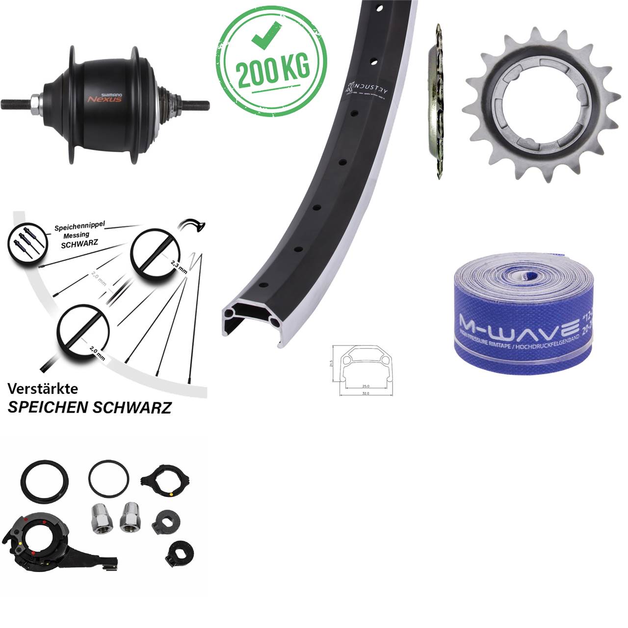 Hinterrad 26 Zoll KX Industry Shimano Nexus 8-Gang Premium