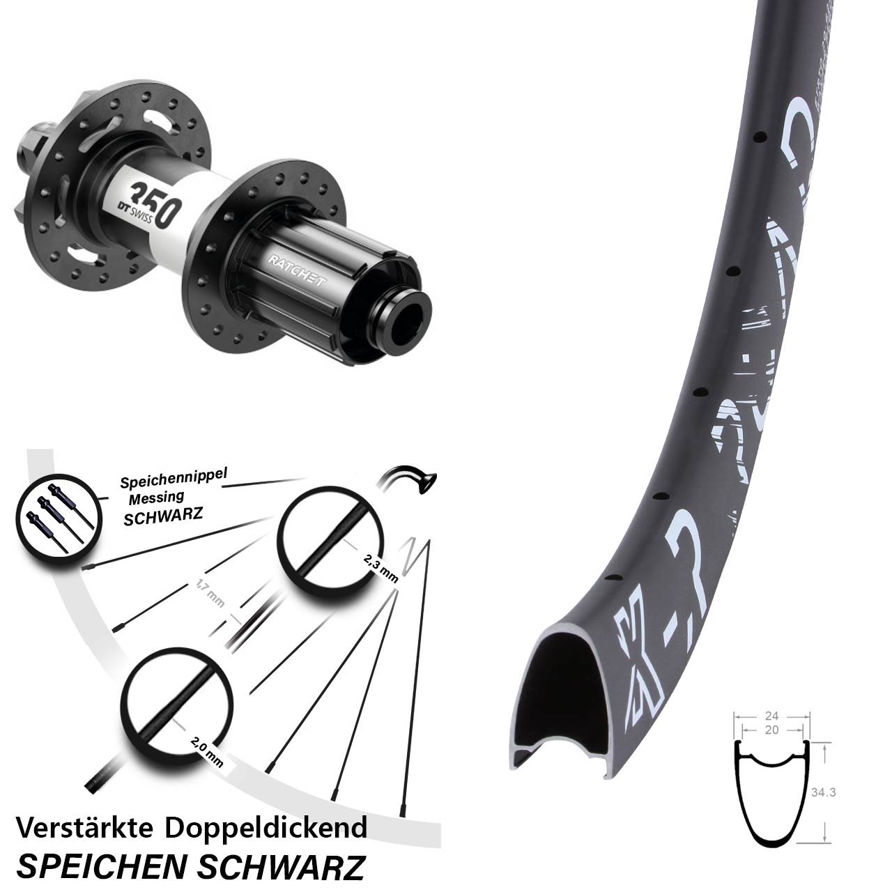 Disc Hinterrad 28 Zoll KX-R Road DT Swiss 350 8-11 fach HG 12x142
