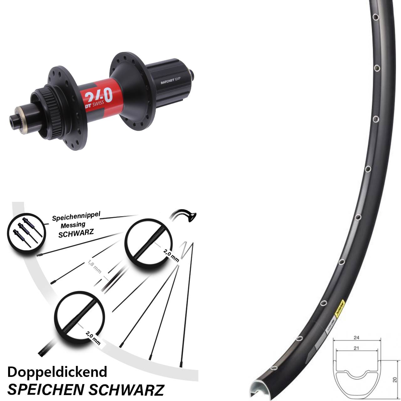 Mavic XC621 DT Swiss 240 28-29 Zoll Hinterrad Centerlock für Schnellspanner 11-12 fach HG