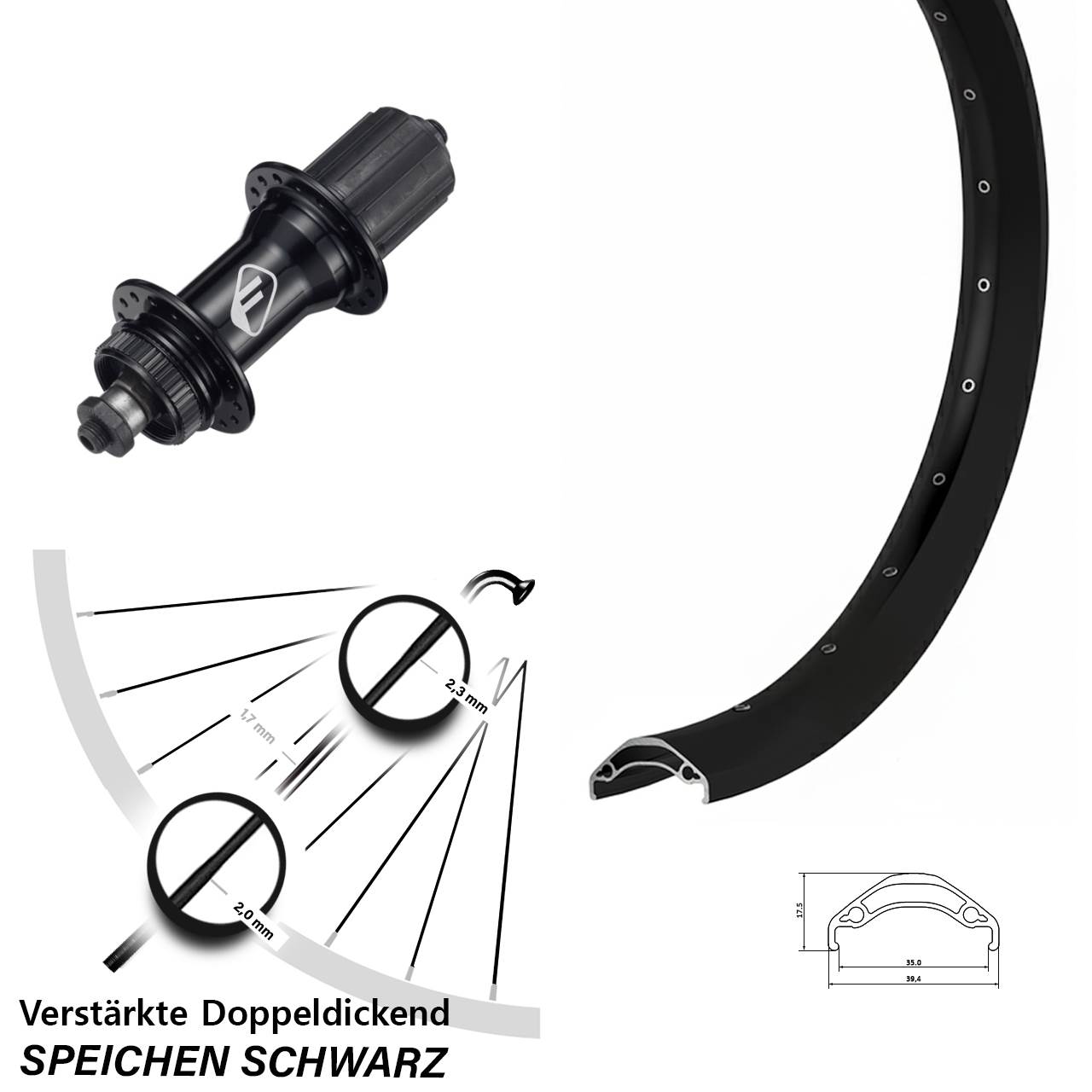 29 Zoll Ryde Disc 35 Formula CL-52 Laufrad für Schnellspanner 8-11 fach HG