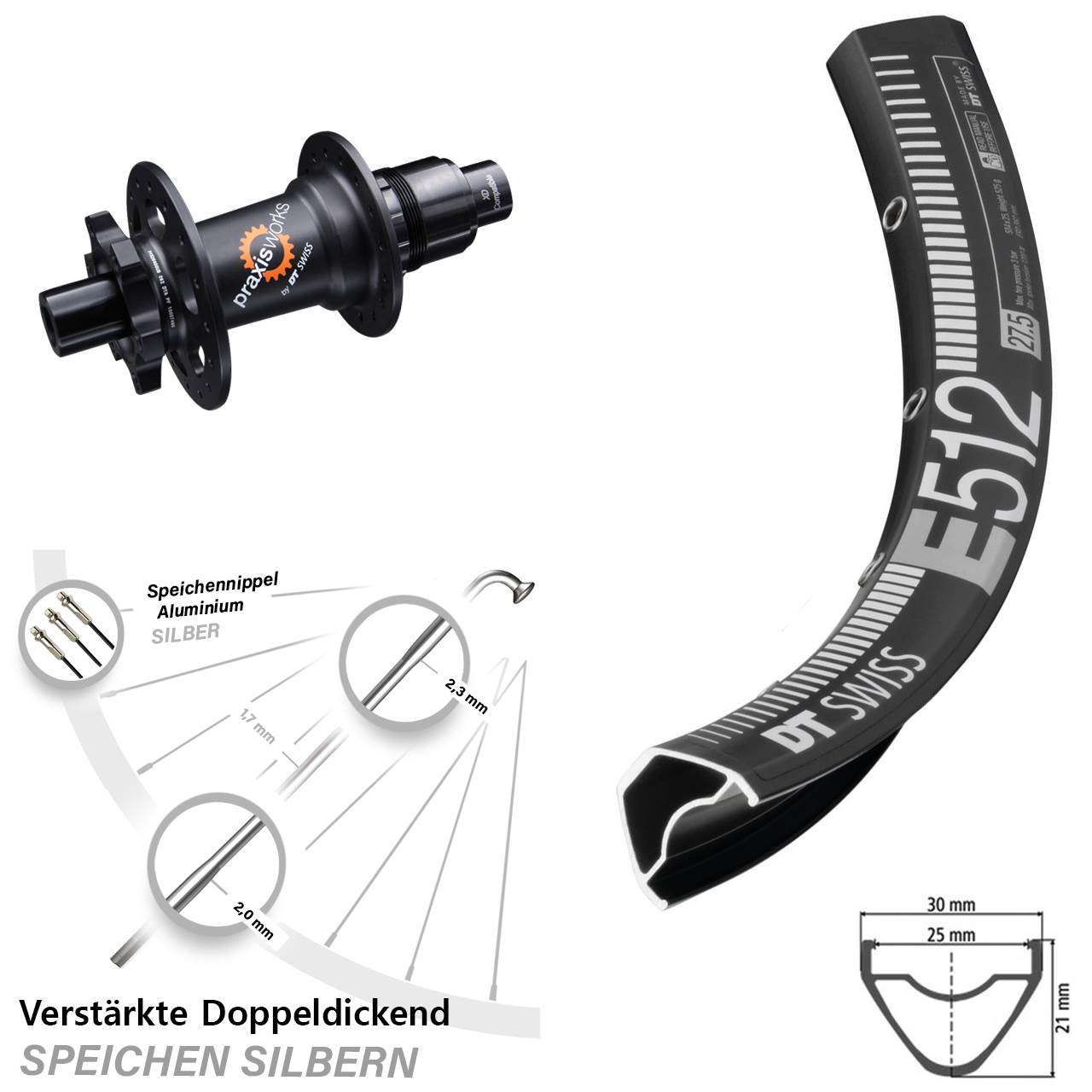 29 Zoll Hinterrad 6-Loch DT Swiss E 512-350 SL XD 11-12 fach 12x142