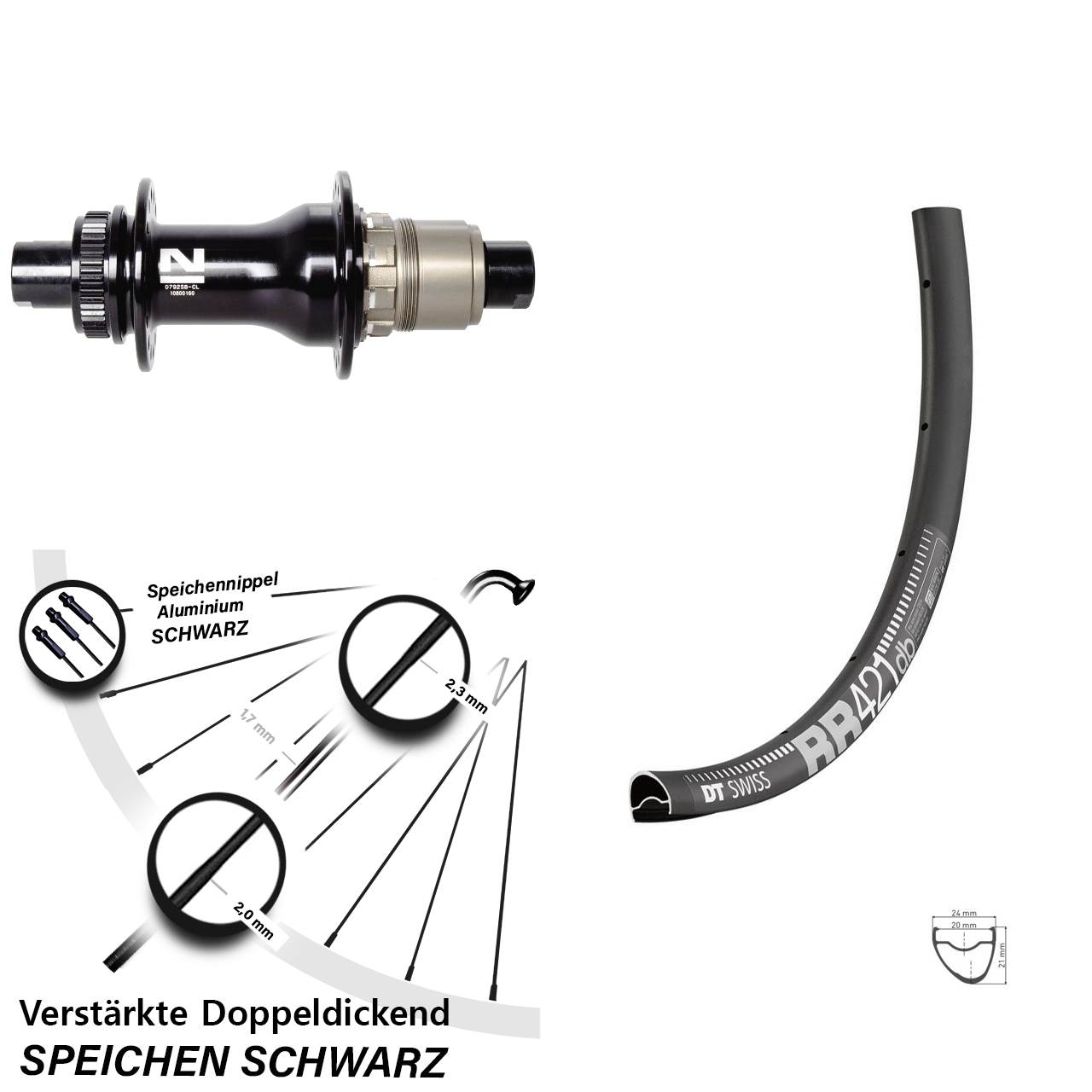 DT Swiss RR421 Novatec D792SB 28 Zoll Disc Laufrad 12x142 XDR 11-12 fach