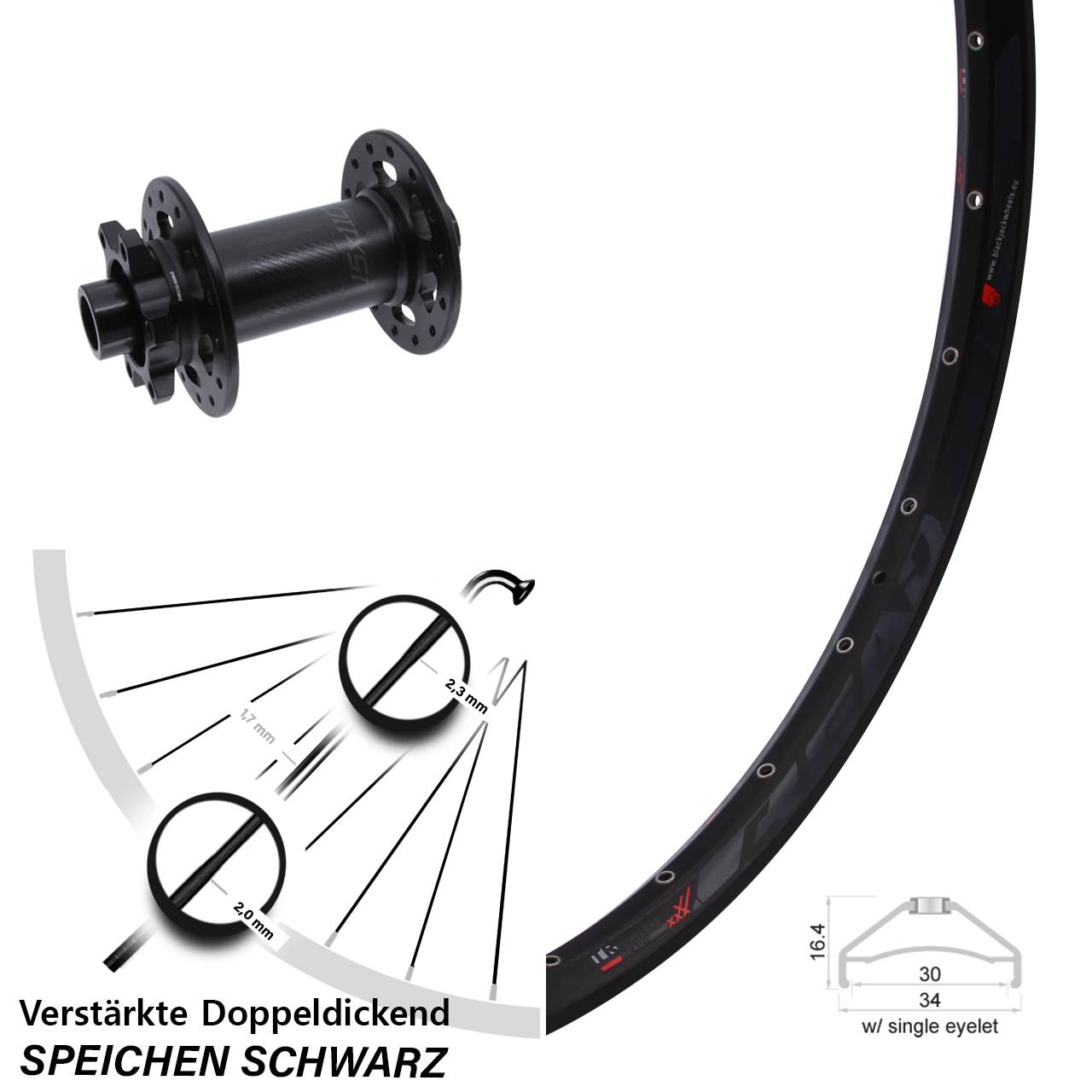 Disc 650B Vorderrad Rodi Ready30 Bear Pawls 15x110 Boost