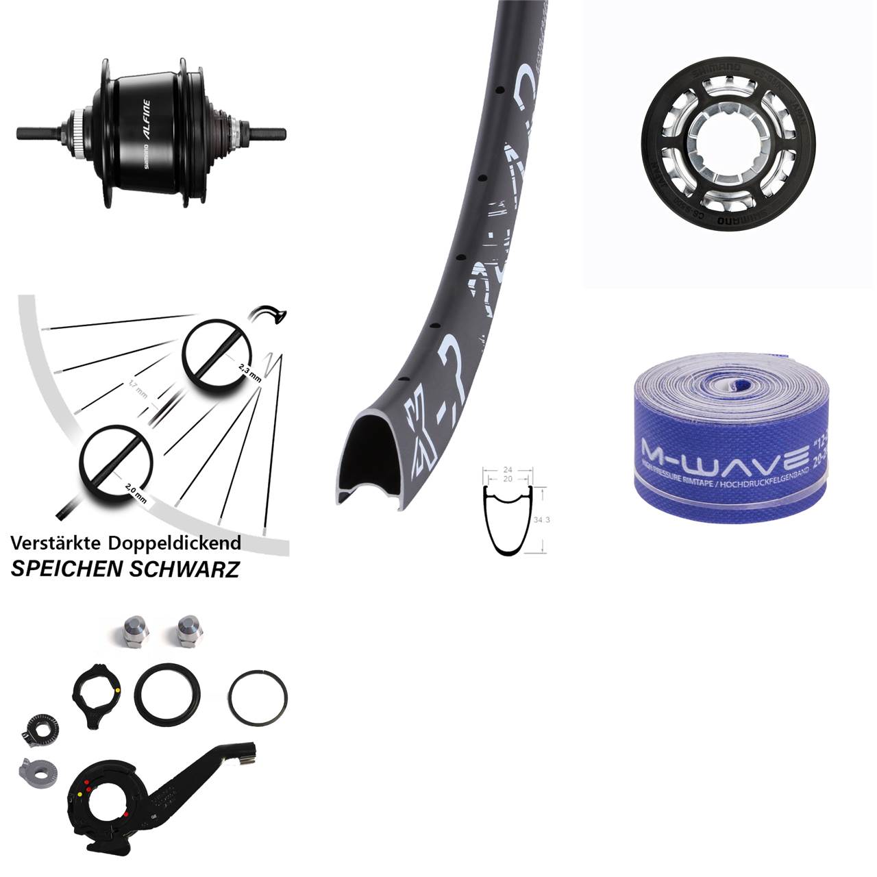 28 Zoll Shimano 8 Gang Alfine KXR Road Hinterrad