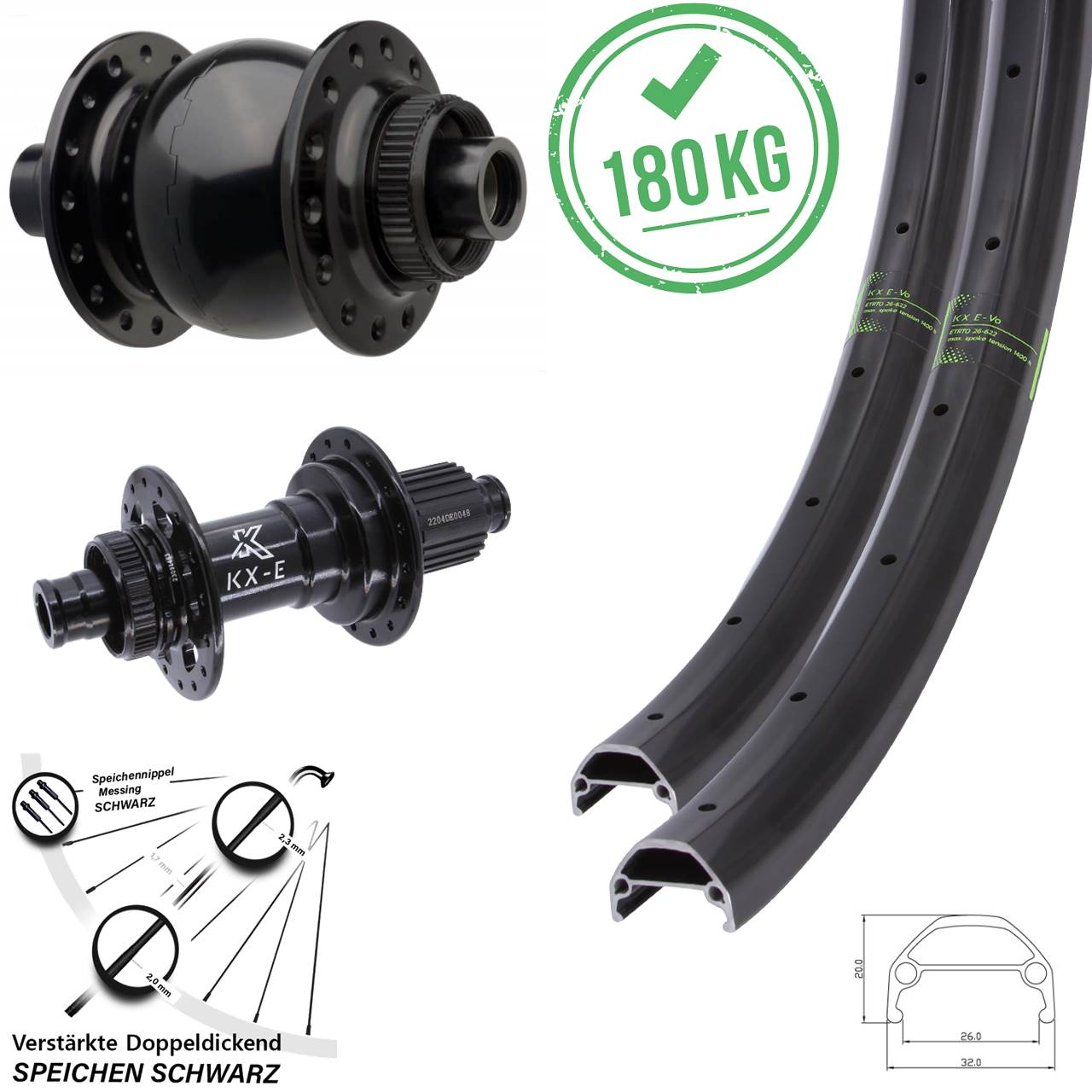 650B KX-E Evo Heavy Duty SON 28 Laufrad-Satz 15x110 12x148 Micro Spline