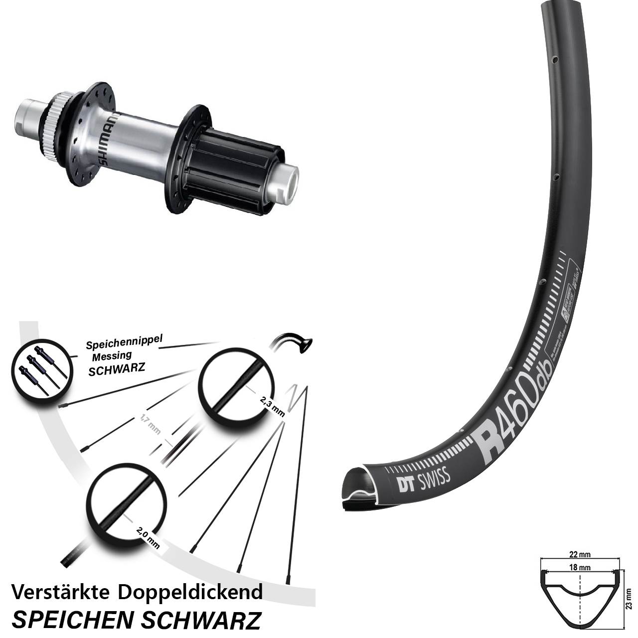 Centerlock Hinterrad 12x142 28 Zoll DT Swiss R 460 Disc Shimano FH-RS770 8-12 fach