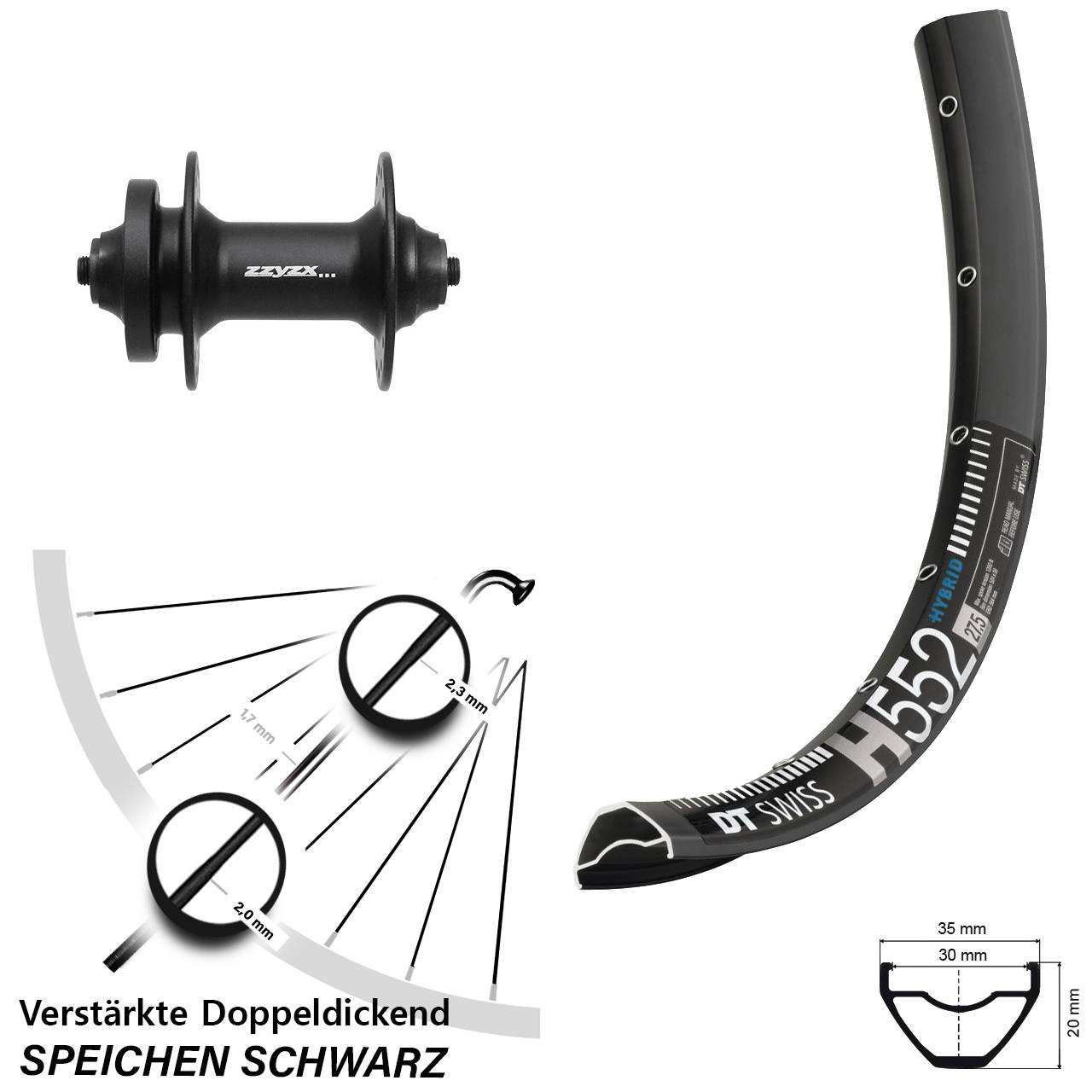 DT Swiss H552 Formula DC-21 29 Zoll Disc Laufrad für Schnellspanner