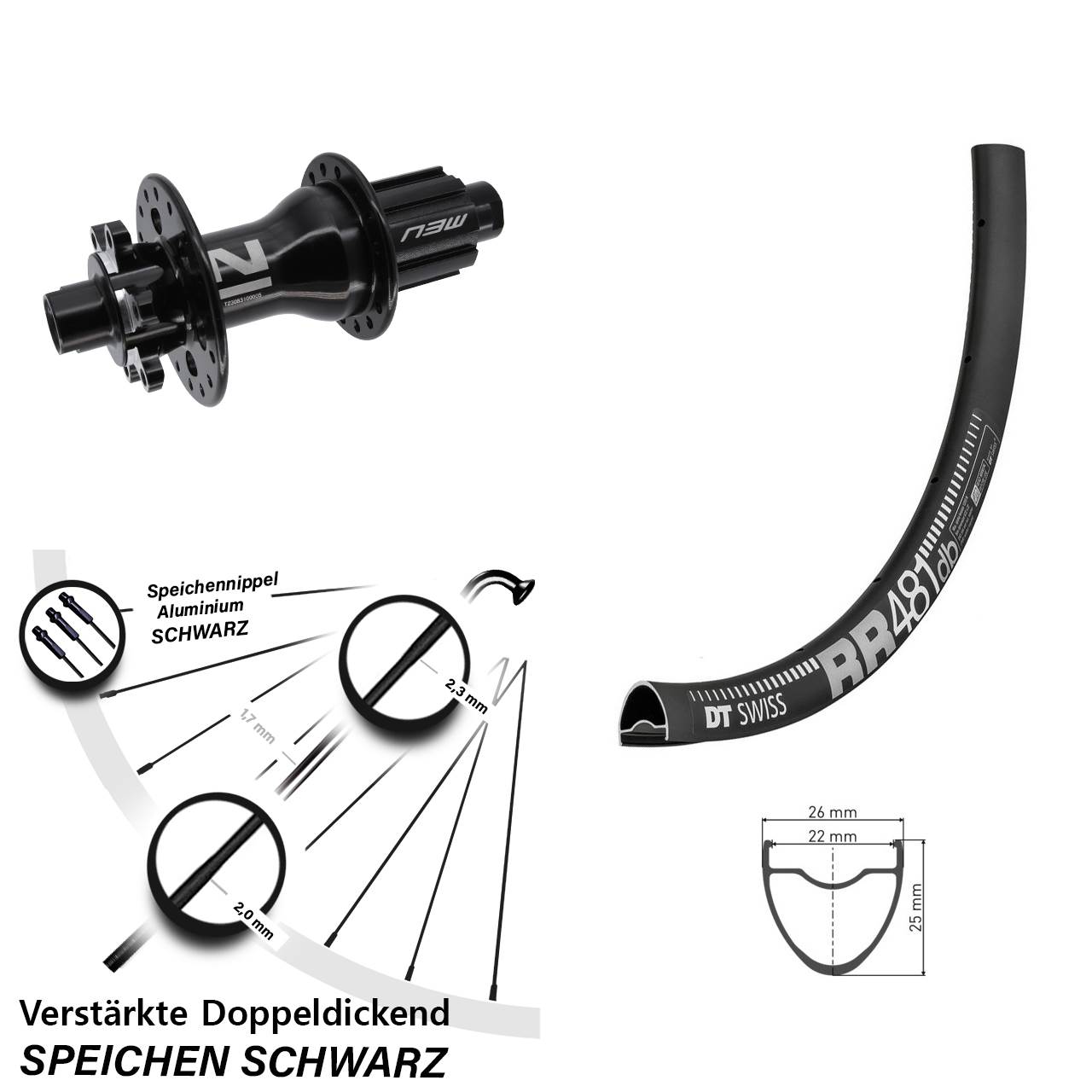 Disc Hinterrad 28 Zoll DT Swiss RR 481 Novatec Superlight Campa N3W 12x142