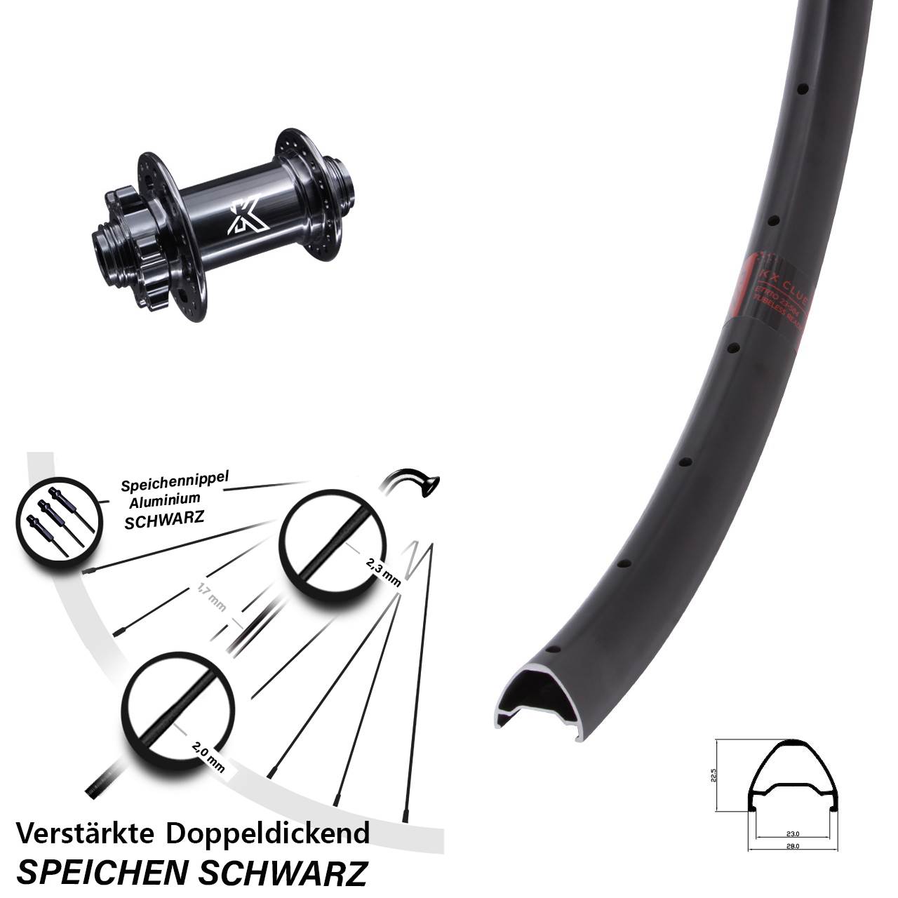 Disc Vorderrad 29 Zoll KX Clue MTB 15x100