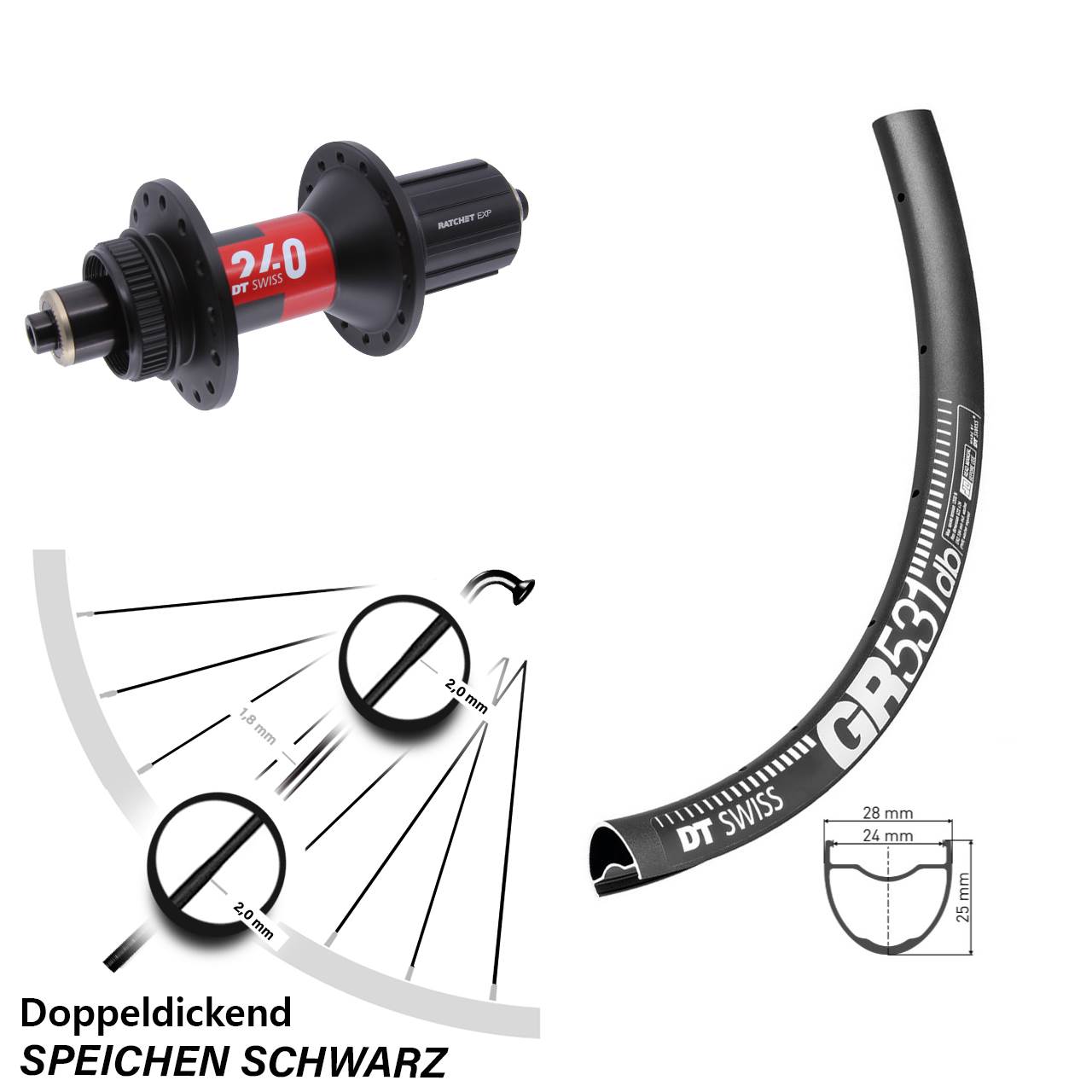 Disc Hinterrad 29 Zoll GR531 DT Swiss 240 EXP 11-12 fach QR