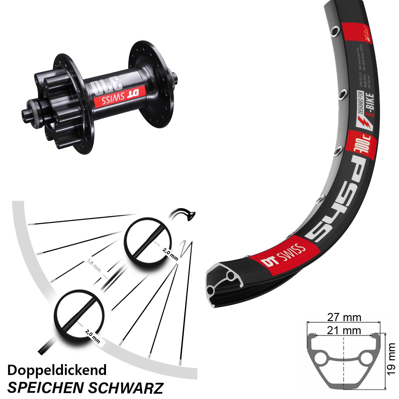 28/29 Zoll Vorderrad DT Swiss 545 inklusive 370 6-Loch Nabe