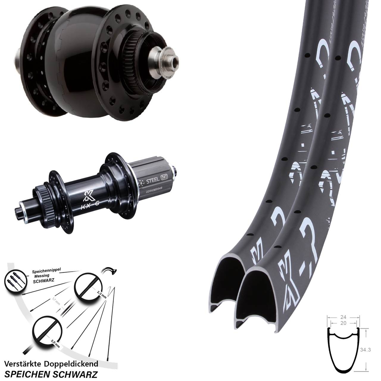Disc Laufradsatz 28 Zoll KX-R GS Road SONdelux 8-12 fach QR