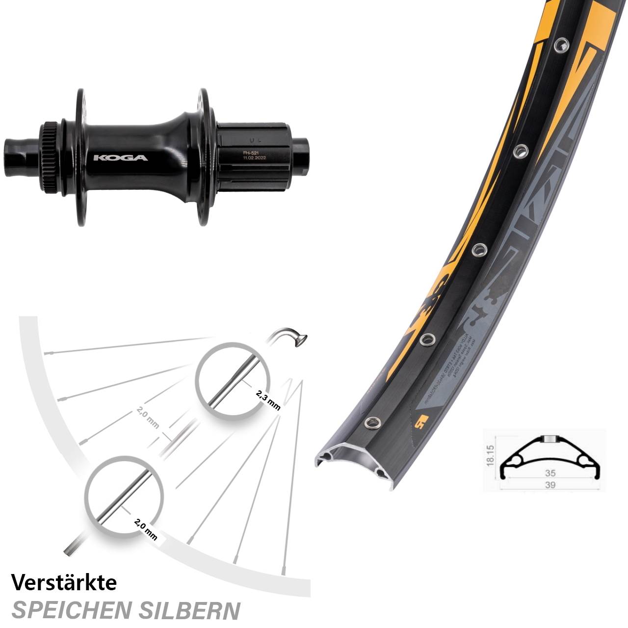 Rodi TRYP 35 Formula ECT-148S 27,5 Zoll Hinterrad Centerlock 12x148 Boost 8-11 fach