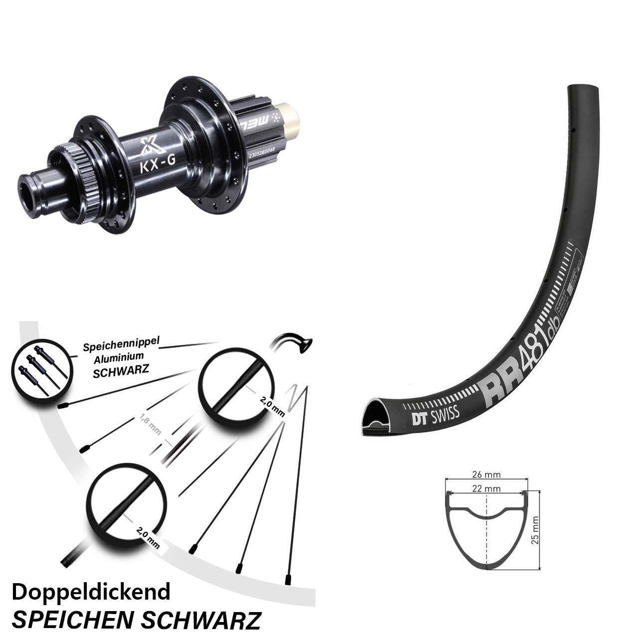 Hinterrad Centerlock 28 Zoll DT Swiss RR 481 KX-G Campagnolo N3W 12x142