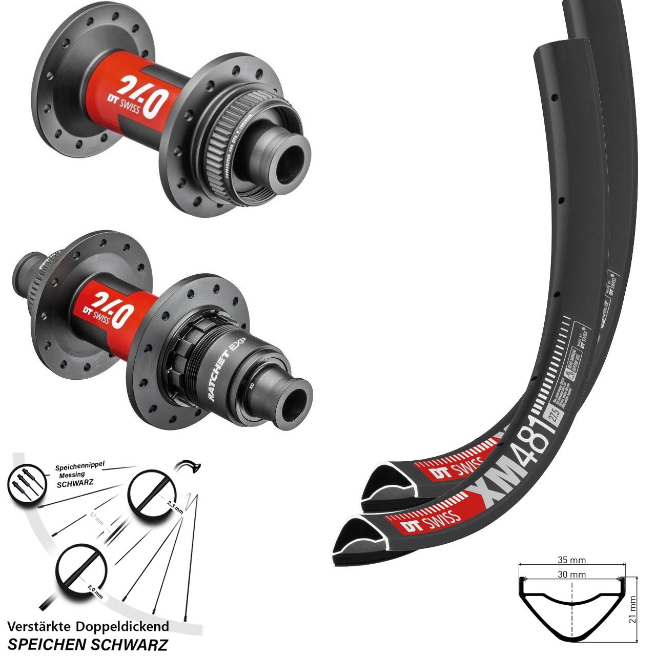 Centerlock Laufradsatz 12x100/142 29 Zoll DT Swiss XM481 DT Swiss 240 DT Swiss 240 EXP XDR